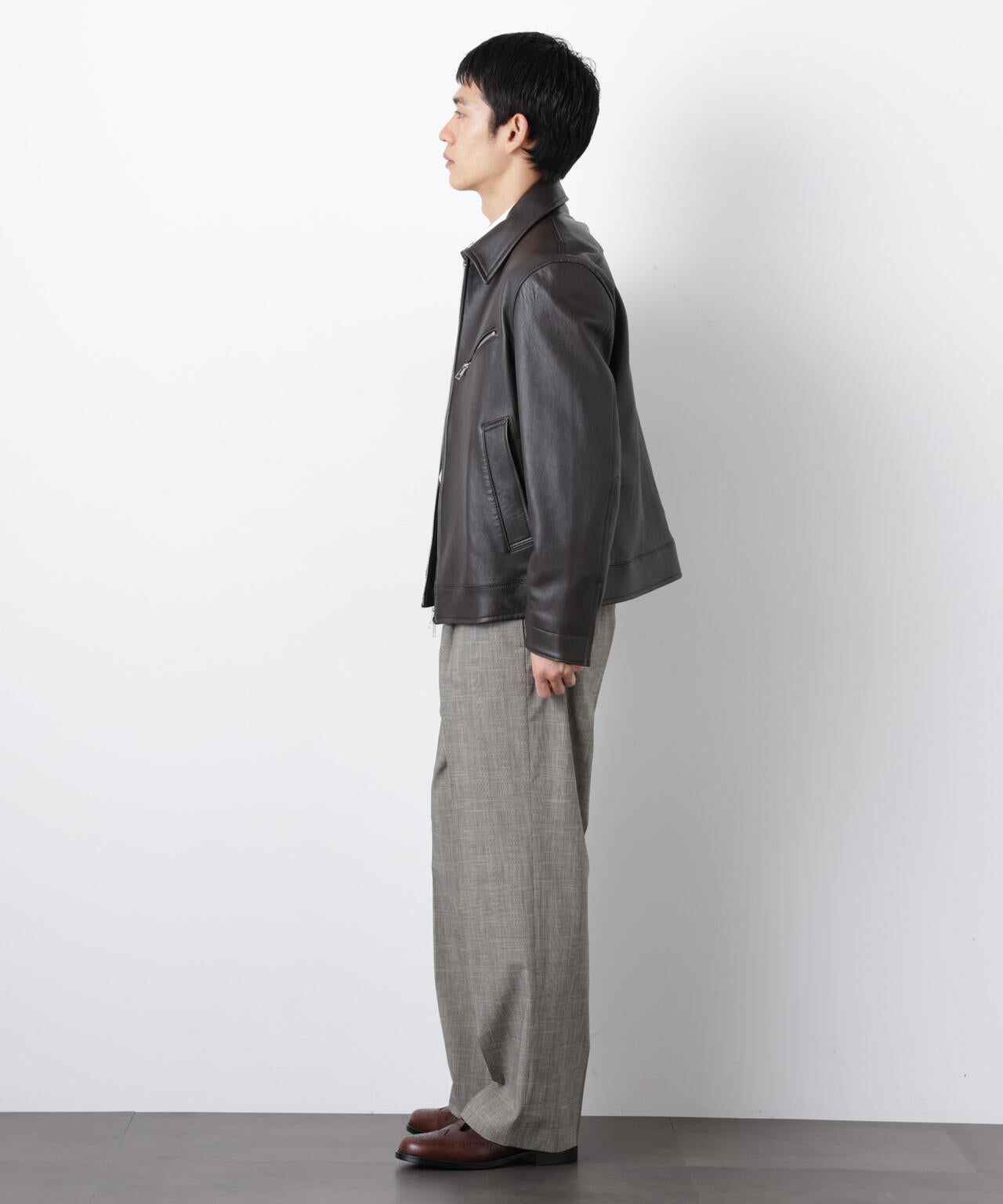 ラムナッパレザーライダースジャケット 6686113201