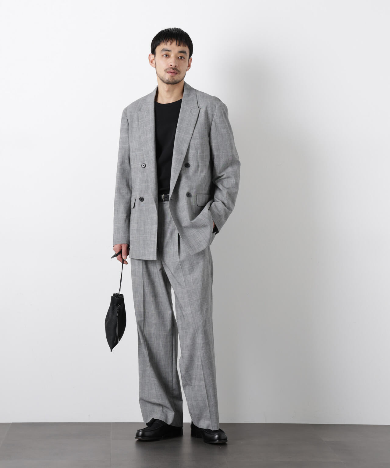 グレンチェックダブルブレストジャケット(セットアップ可) 6686116202