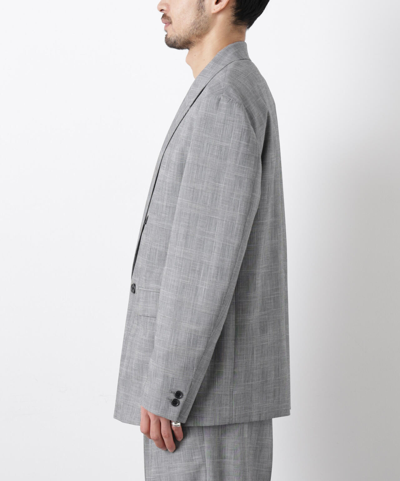 グレンチェックダブルブレストジャケット(セットアップ可) 6686116202