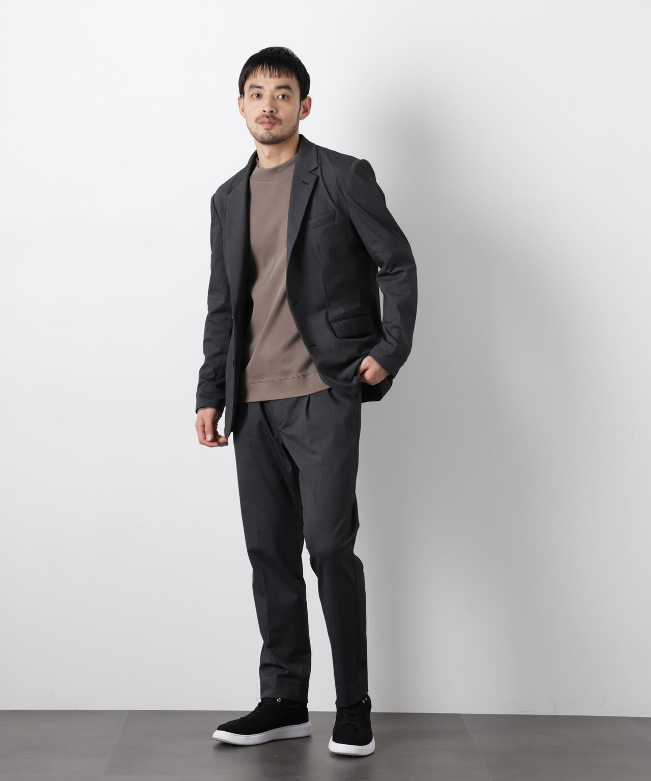 【大人気セットアップ】「Damerino」 軽量ジャージーデニムライクストレッチセットアップ 6686118202