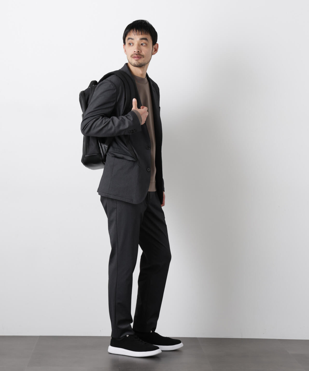 【大人気セットアップ】「Damerino」 軽量ジャージーデニムライクストレッチセットアップ 6686118202