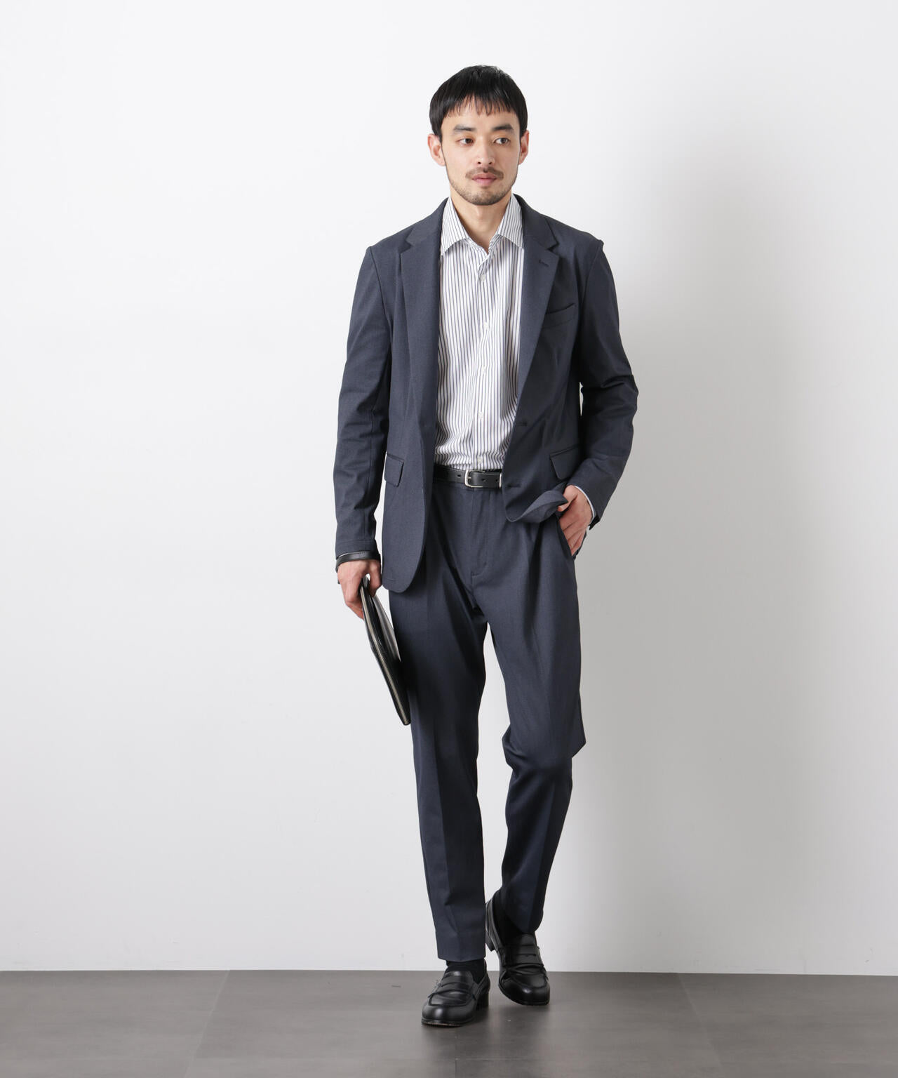 【大人気セットアップ】「Damerino」 軽量ジャージーデニムライクストレッチセットアップ 6686118202