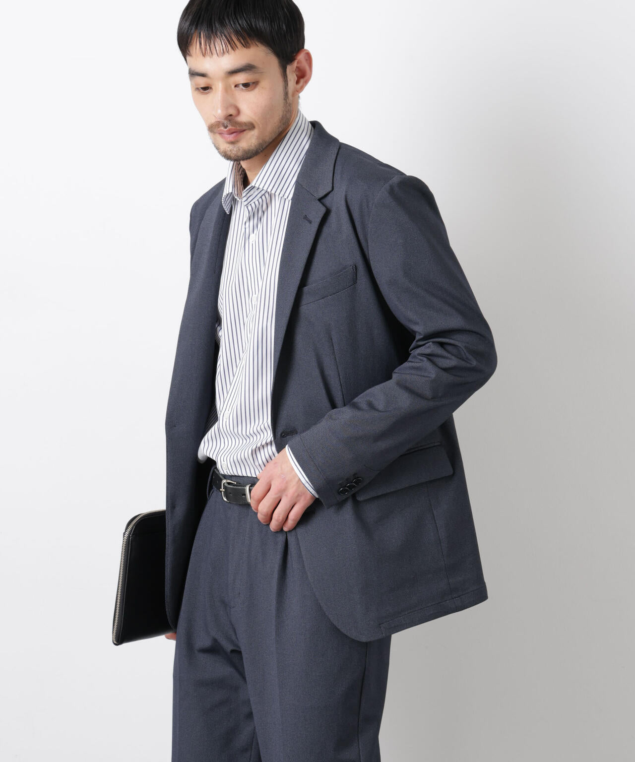 【大人気セットアップ】「Damerino」 軽量ジャージーデニムライクストレッチセットアップ 6686118202