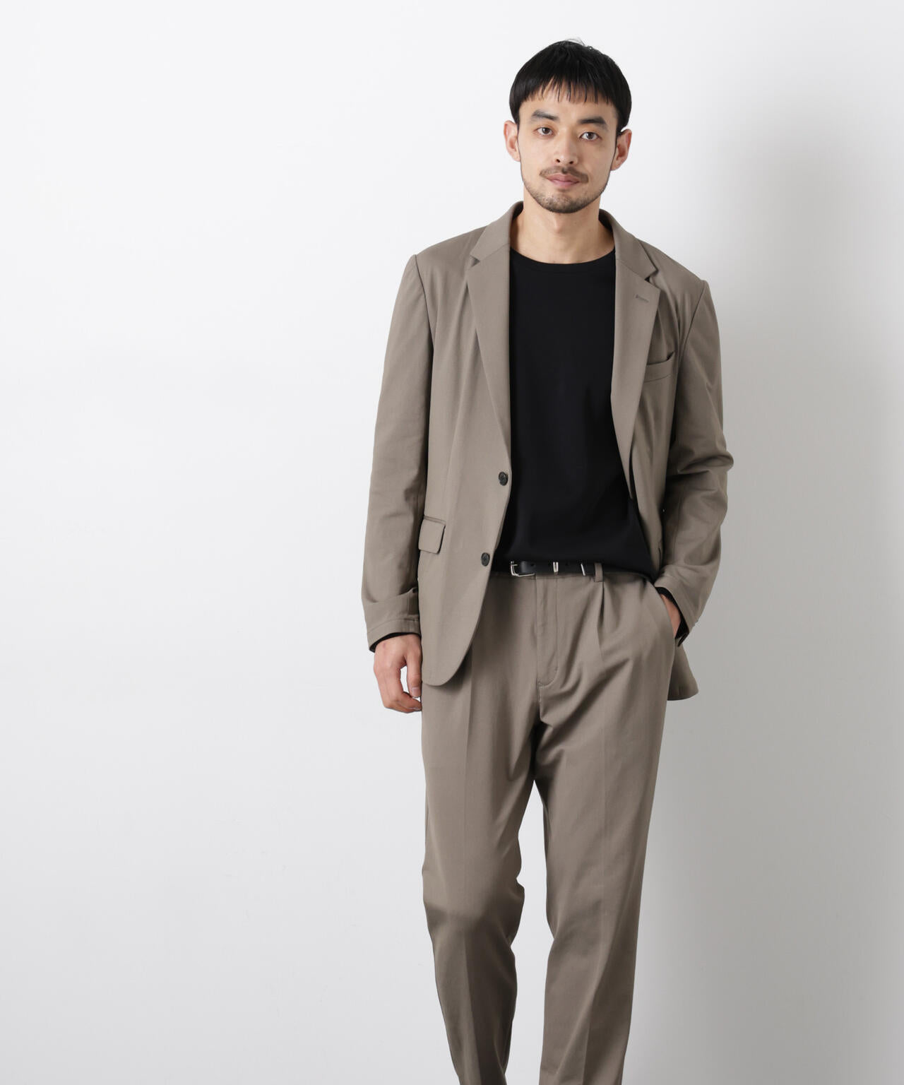 【大人気セットアップ】「Damerino」 軽量ジャージーデニムライクストレッチセットアップ 6686118202