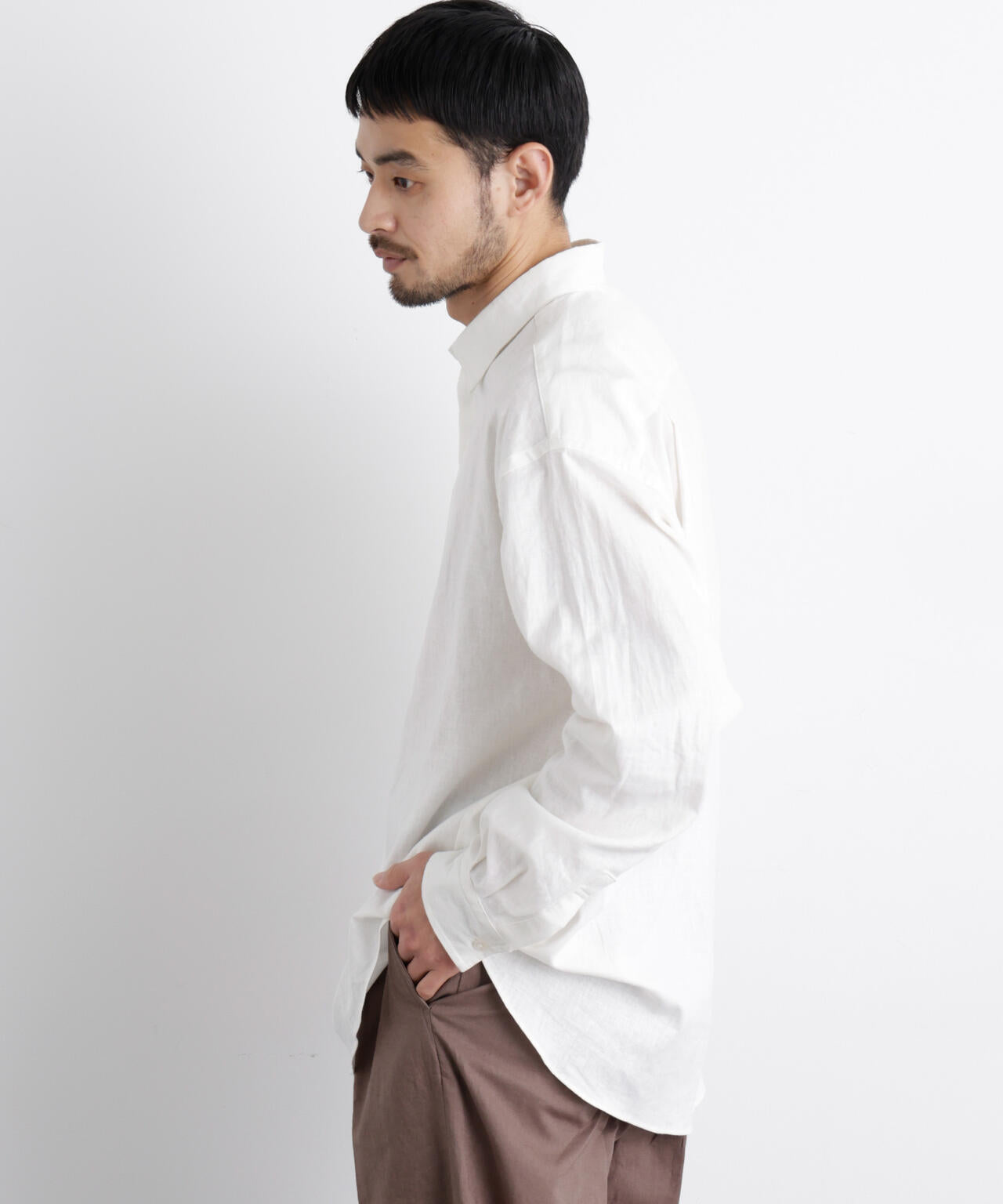 「FRENCH LINEN」リネンコットンレギュラーシャツ 6686120201