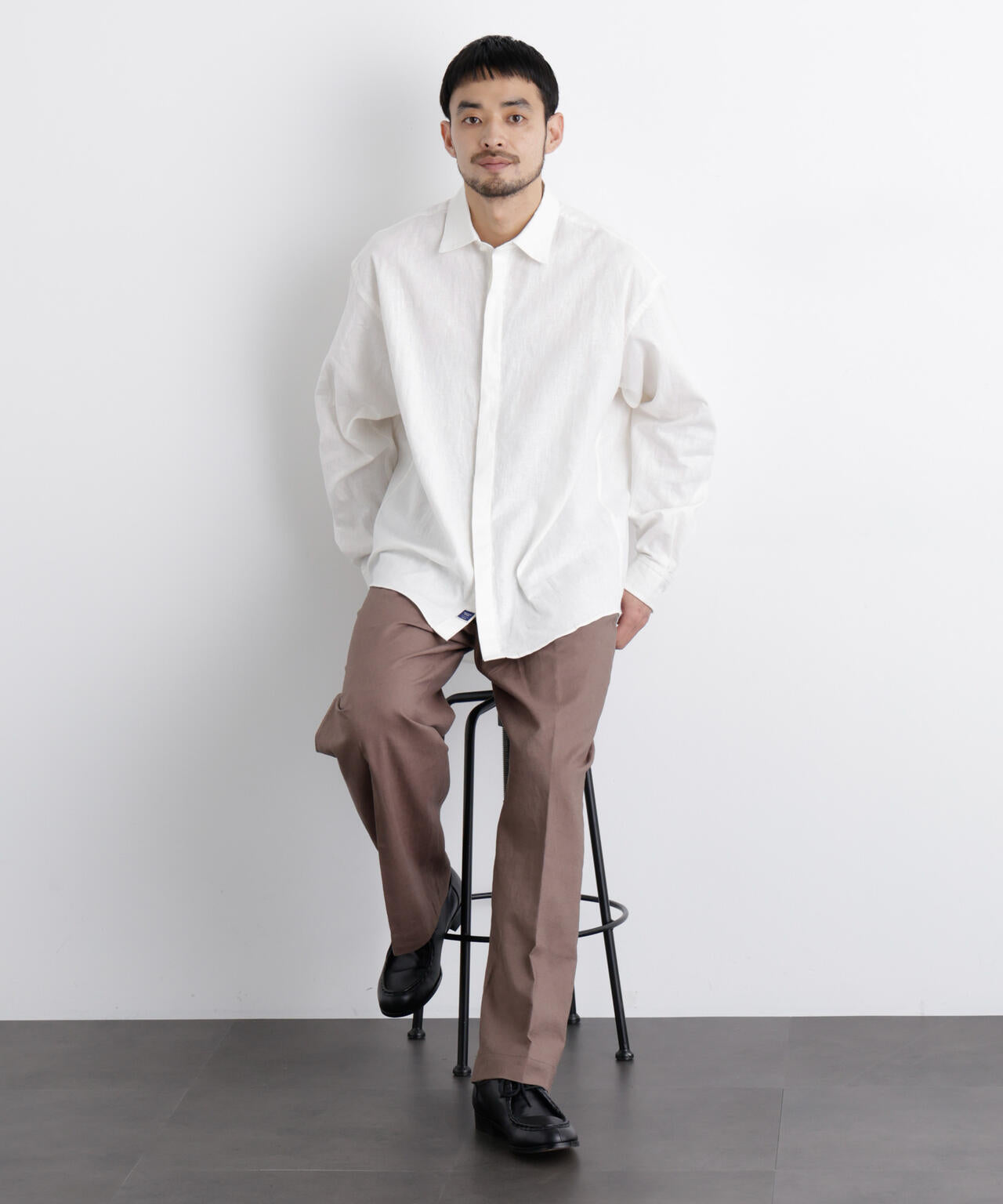 「FRENCH LINEN」リネンコットンレギュラーシャツ 6686120201