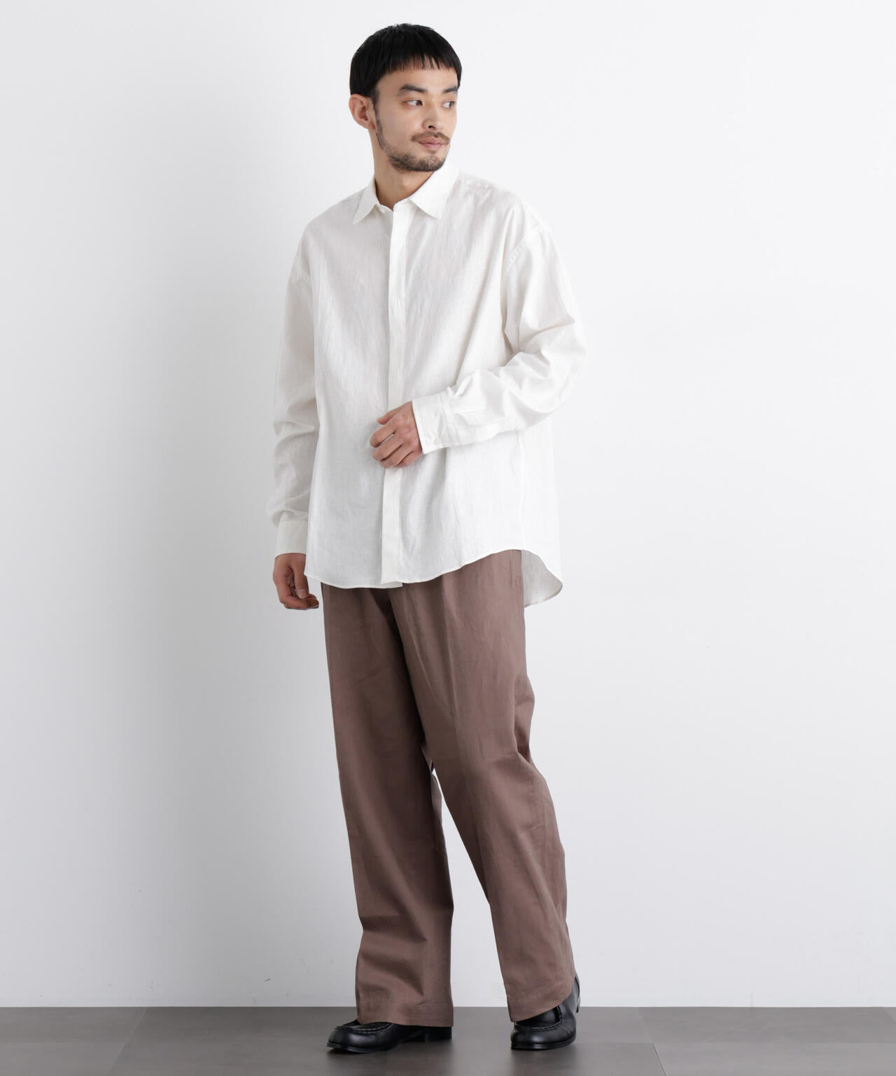 「FRENCH LINEN」リネンコットンレギュラーシャツ 6686120201