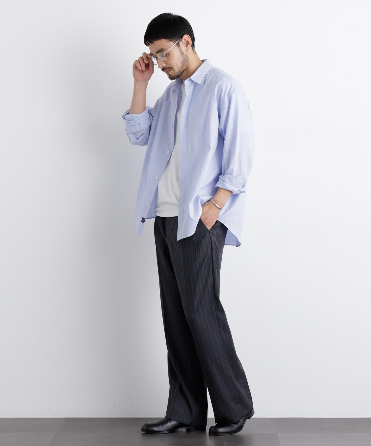 「FRENCH LINEN」リネンコットンレギュラーシャツ 6686120201