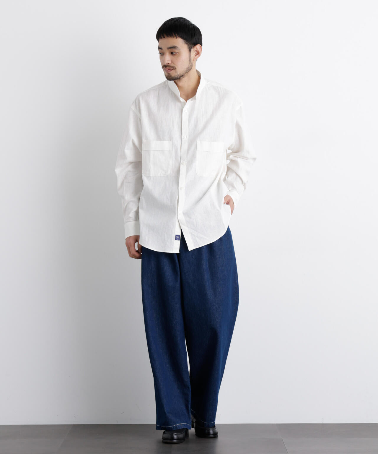 「FRENCH LINEN」リネンコットンスタンドシャツ 6686120202