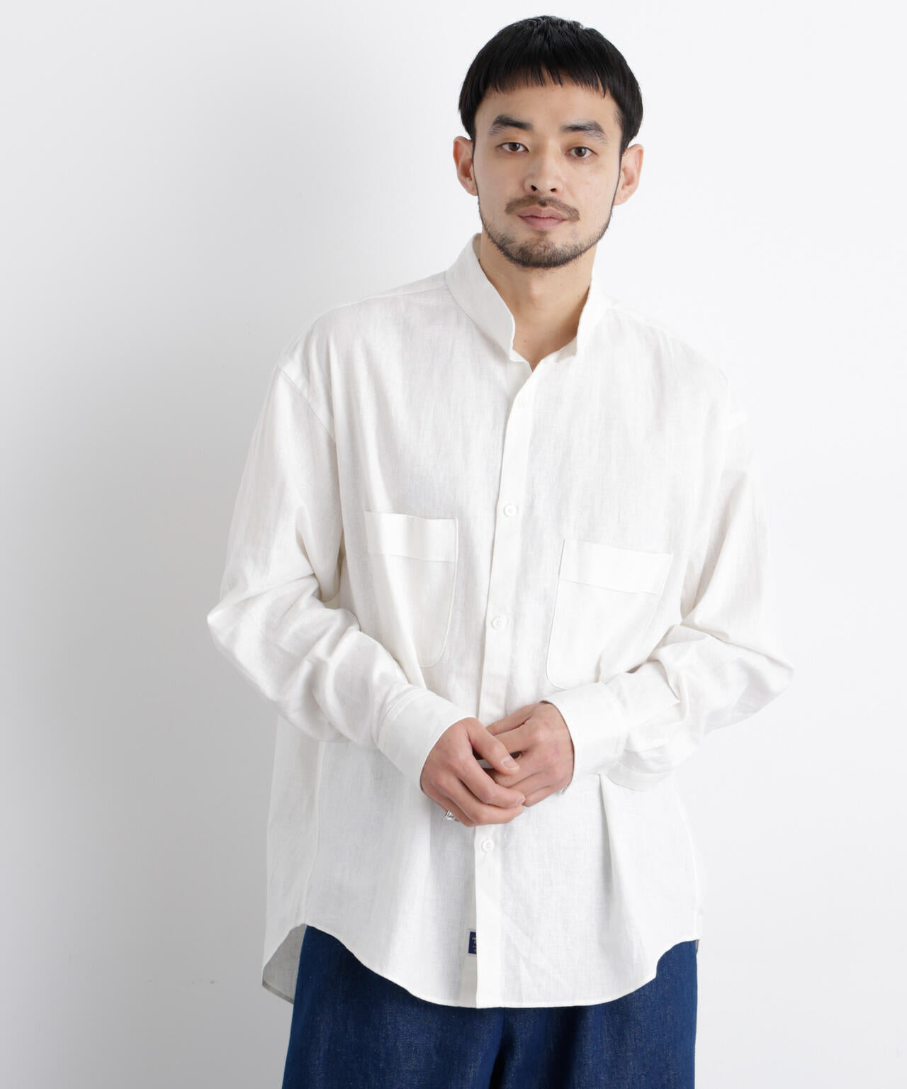 「FRENCH LINEN」リネンコットンスタンドシャツ 6686120202
