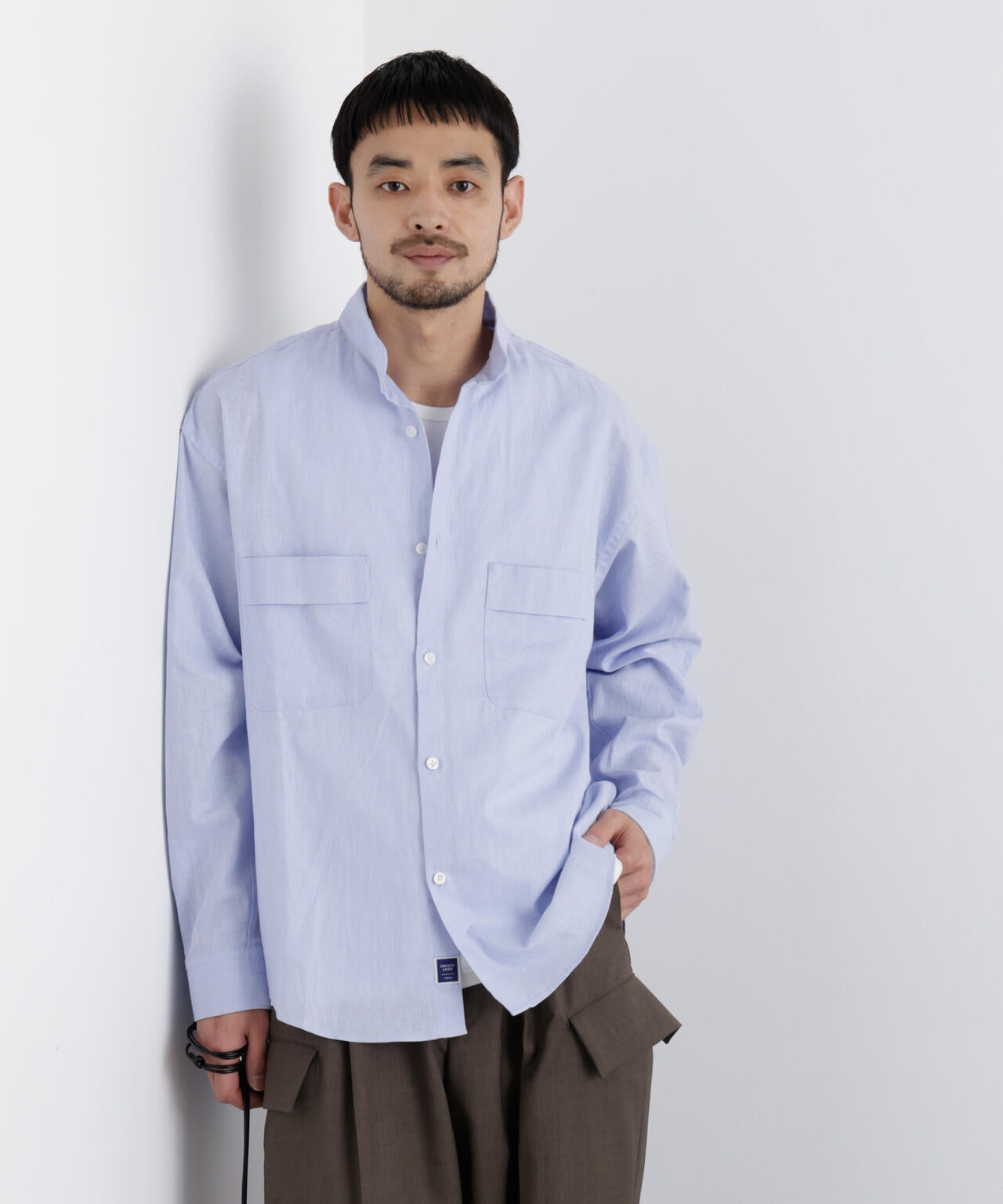 「FRENCH LINEN」リネンコットンスタンドシャツ 6686120202