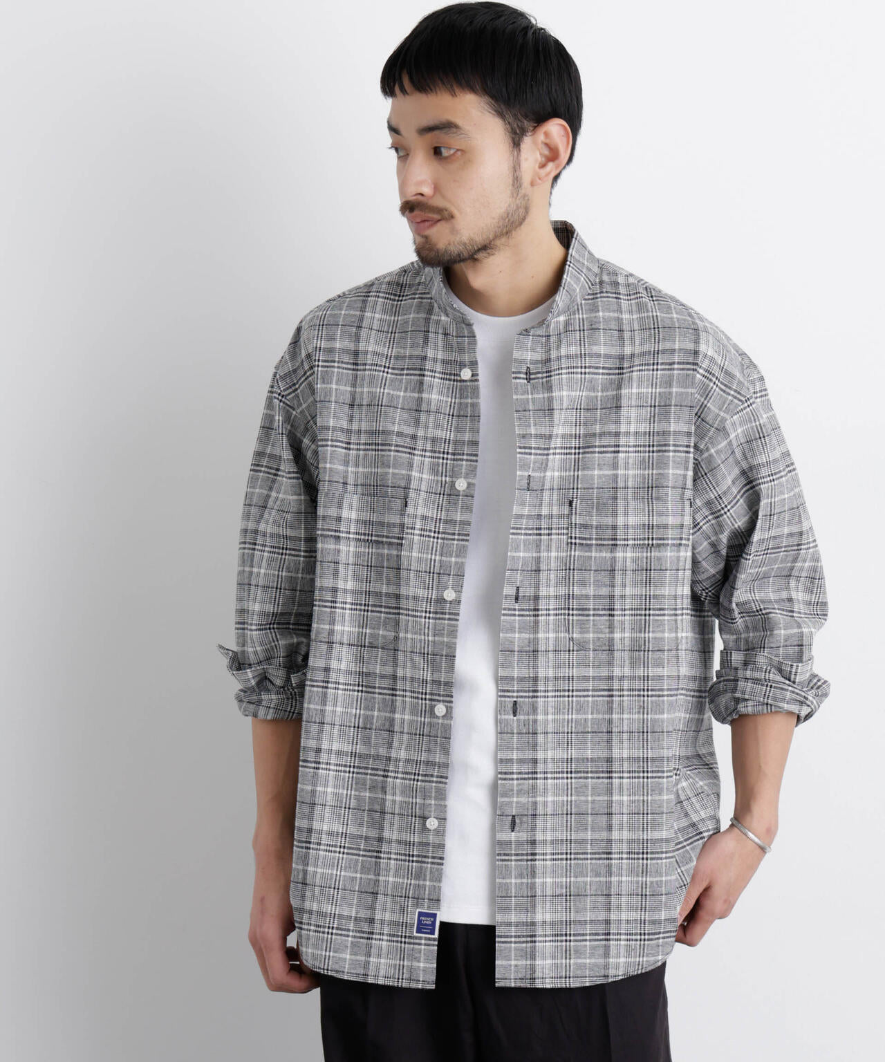 「FRENCH LINEN」リネンコットンスタンドシャツ 6686120202