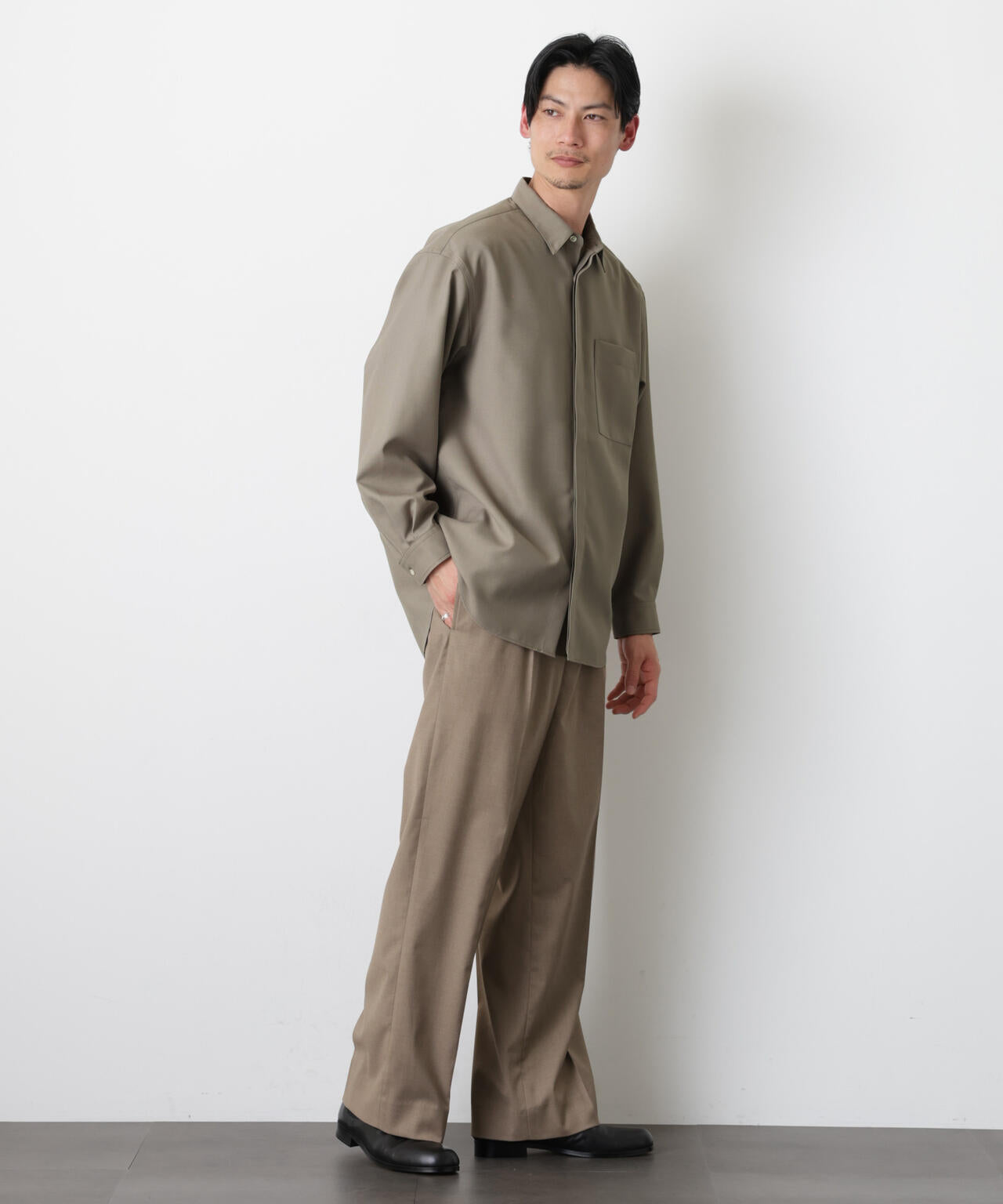 「Gavante」ドライギャバレギュラーカラーシャツ 6686120204