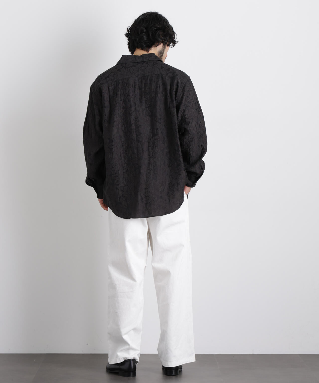 サイレントフラワージャガード オーバーシャツ 6686120205