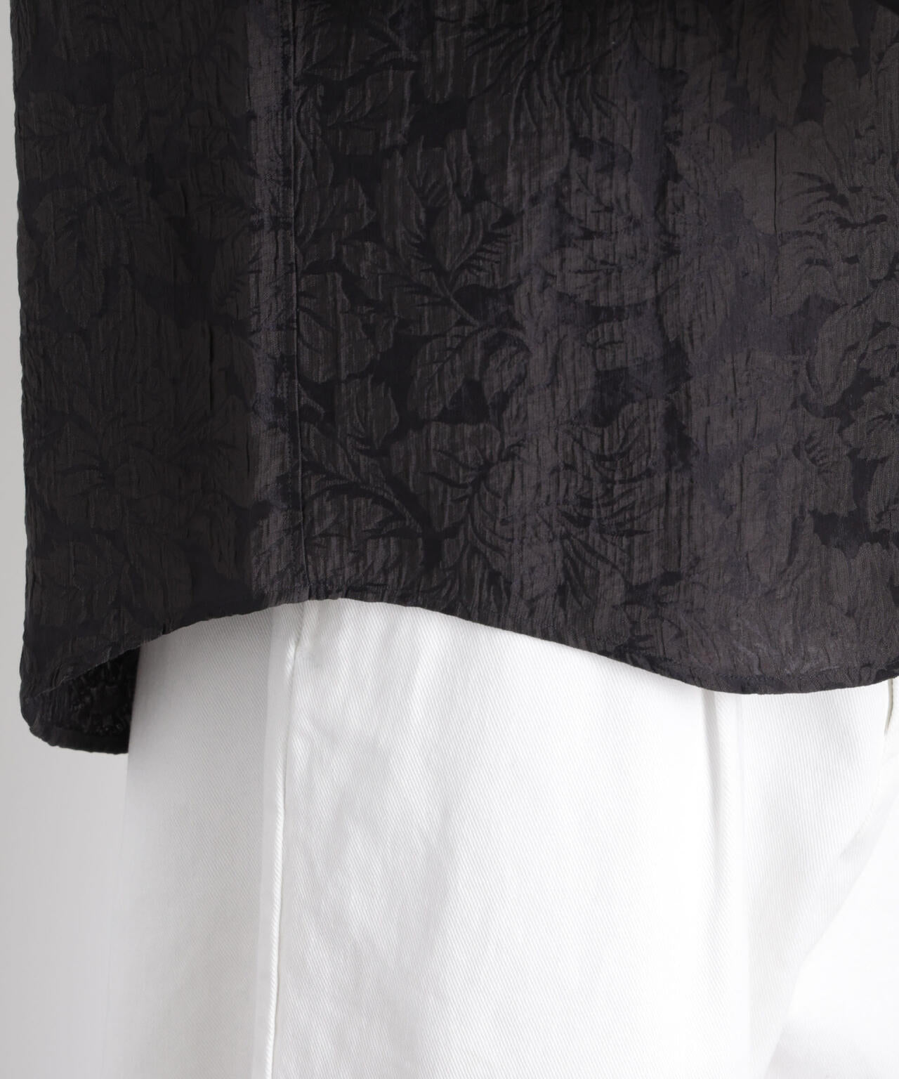 サイレントフラワージャガード オーバーシャツ 6686120205