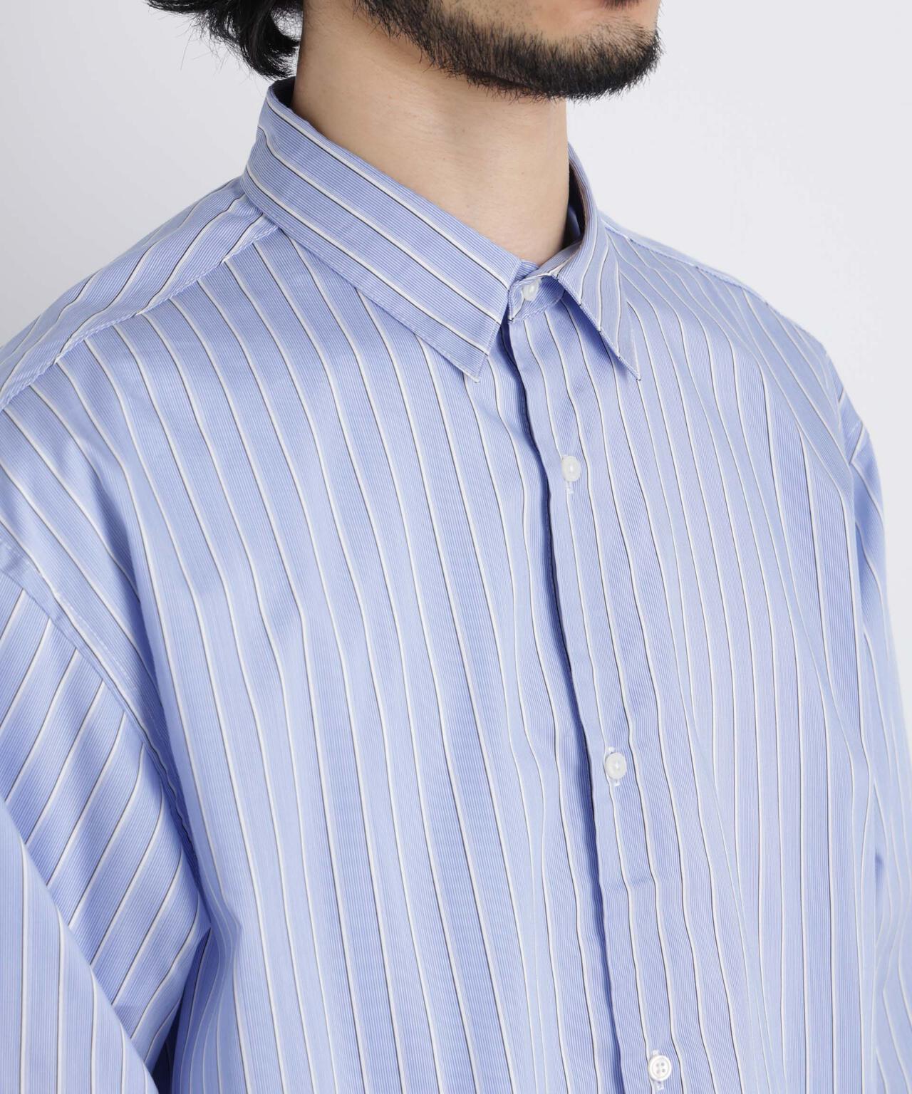 「OtoNANO」大人のワイドシャツレギュラーカラーストライプ長袖 6686120209