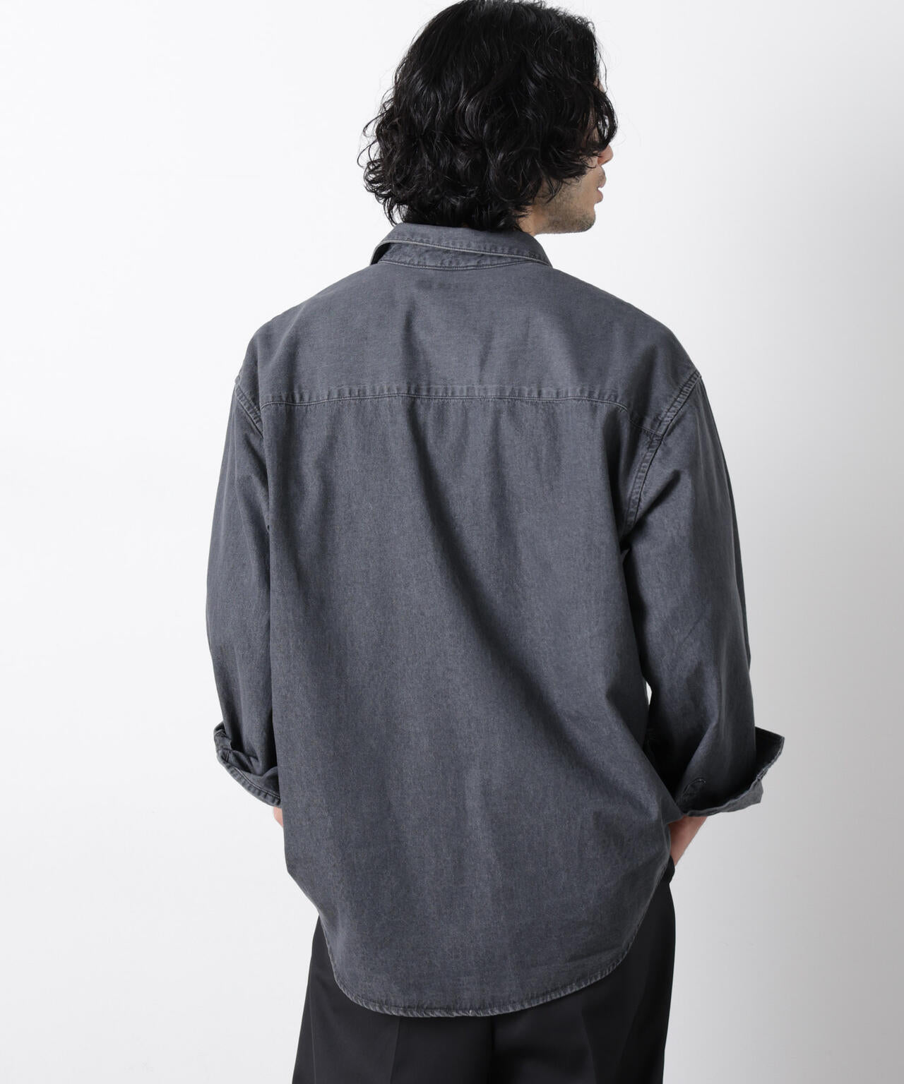 「OtoNANO」大人のワイドシャツ デニムシャツ 長袖 6686120213