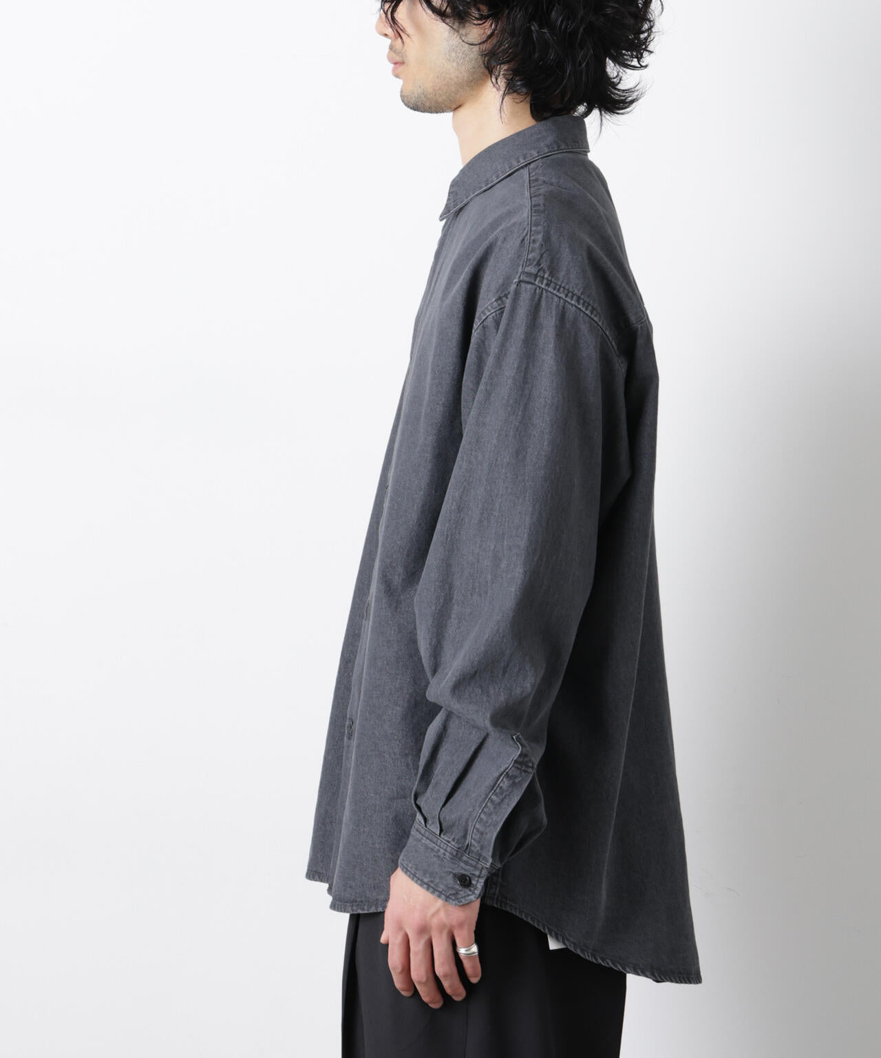 「OtoNANO」大人のワイドシャツ デニムシャツ 長袖 6686120213