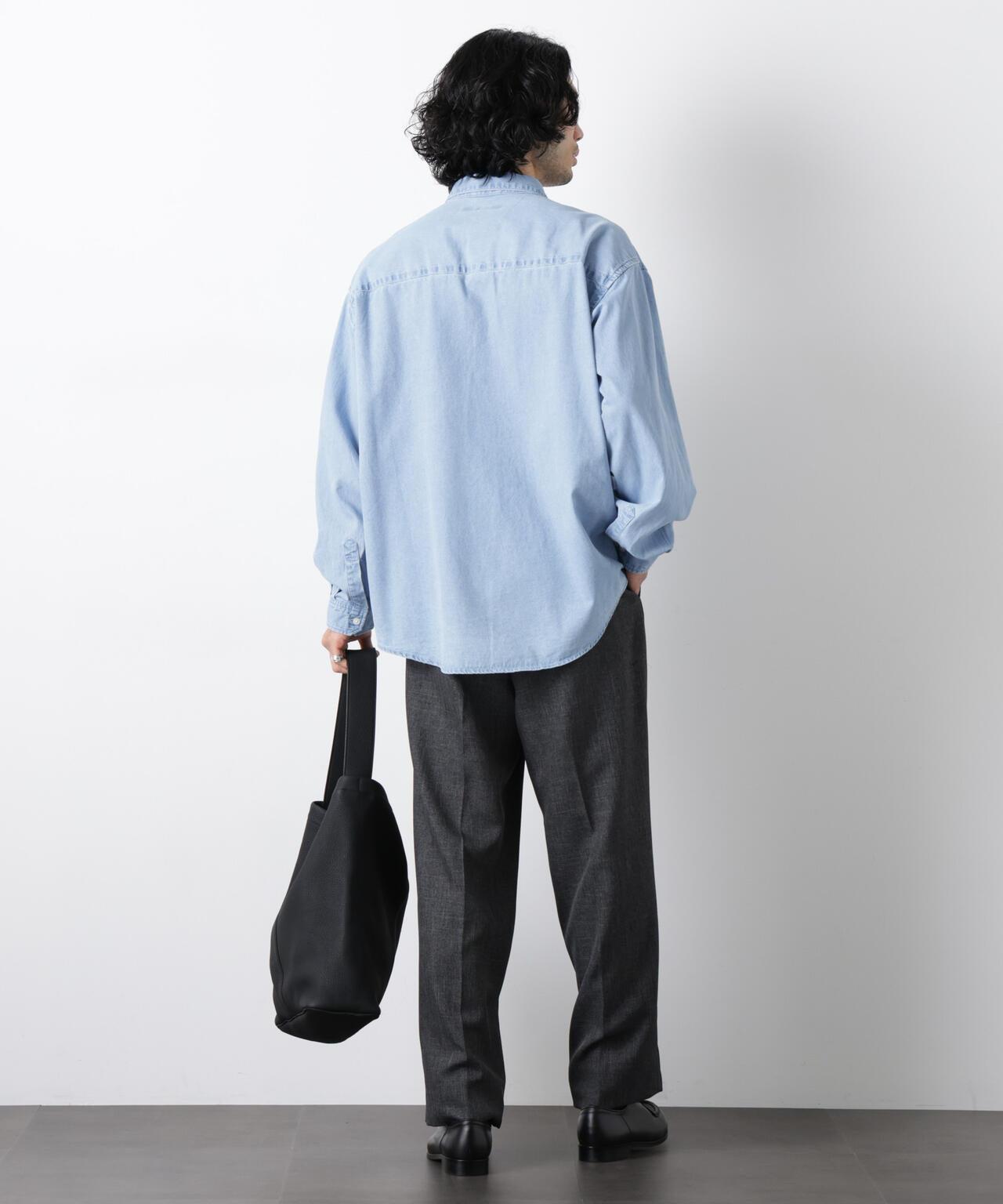 「OtoNANO」大人のワイドシャツ デニムシャツ 長袖 6686120213