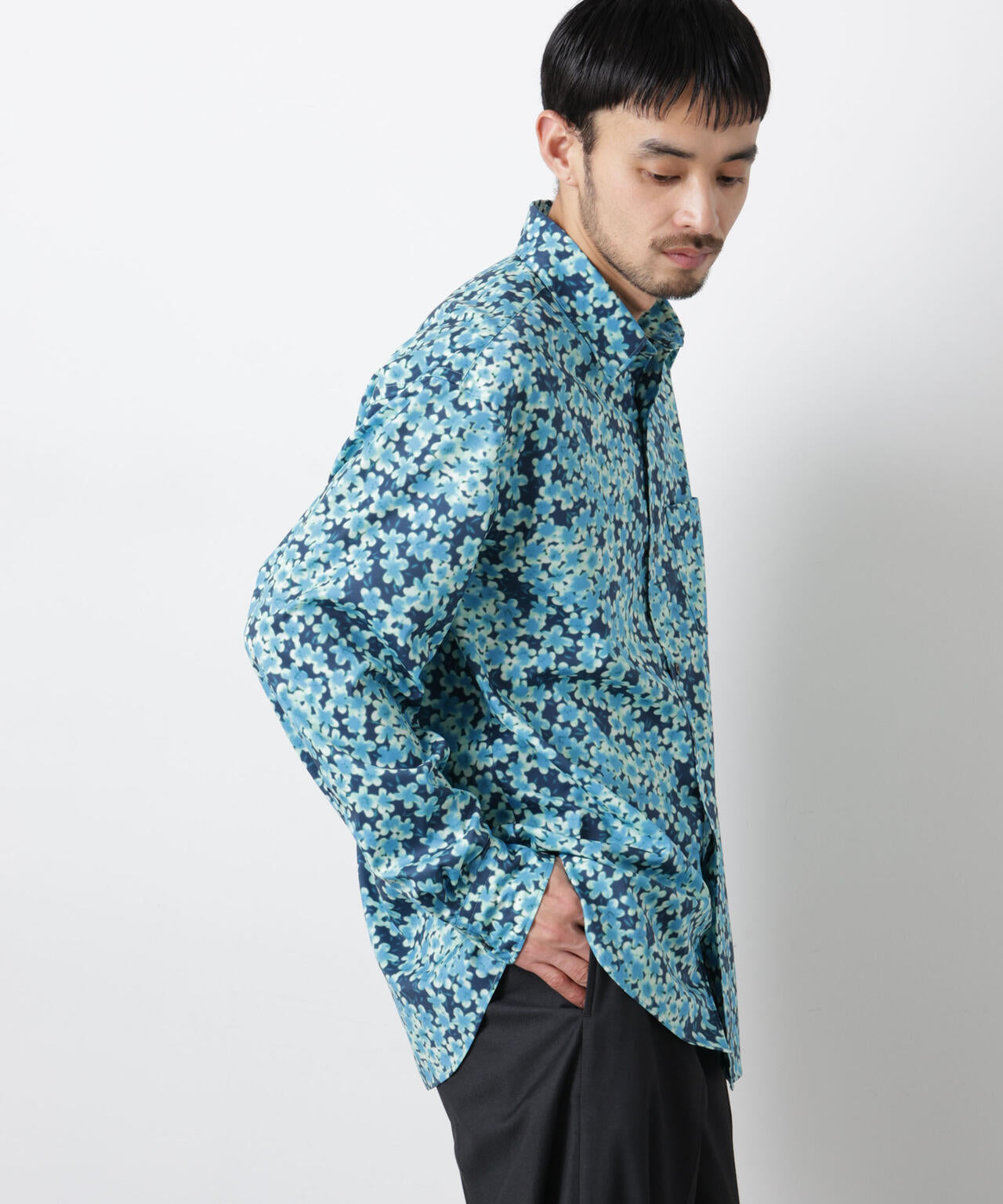「EDITRIAL PRINT」アートフラワーシャツ 6686120215