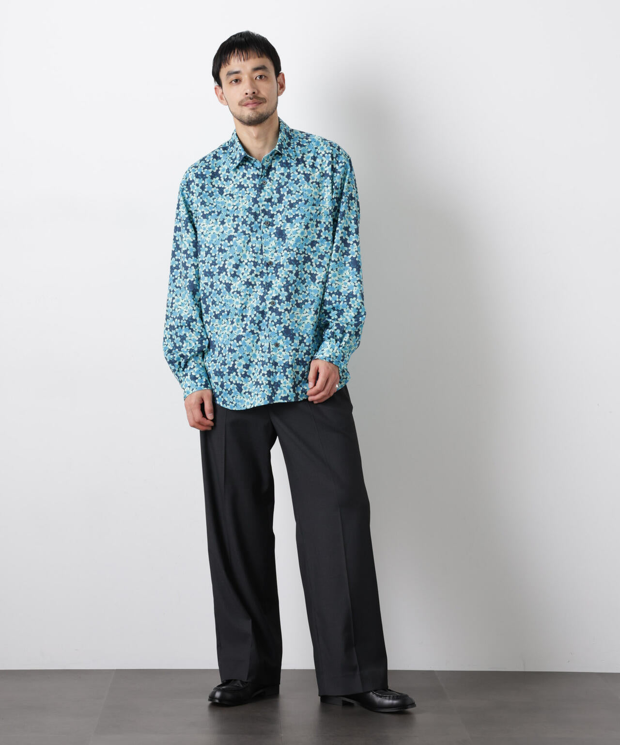 「EDITRIAL PRINT」アートフラワーシャツ 6686120215