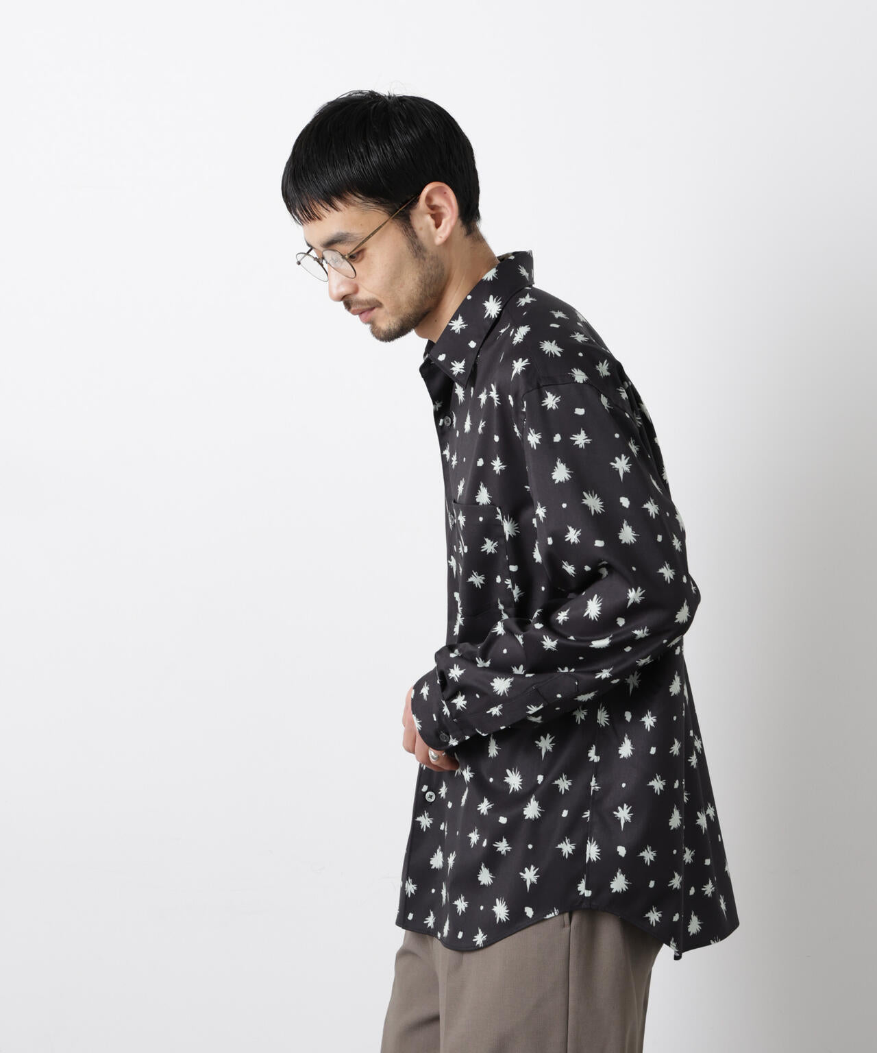 「EDITRIAL PRINT」アートフラワーシャツ 6686120215