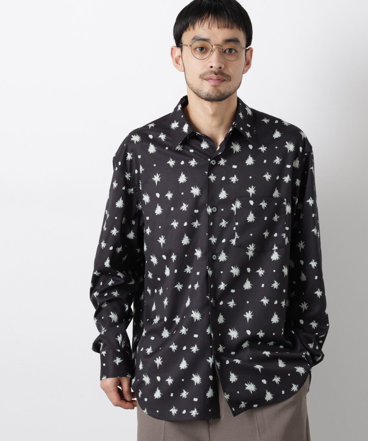 「EDITRIAL PRINT」アートフラワーシャツ 6686120215