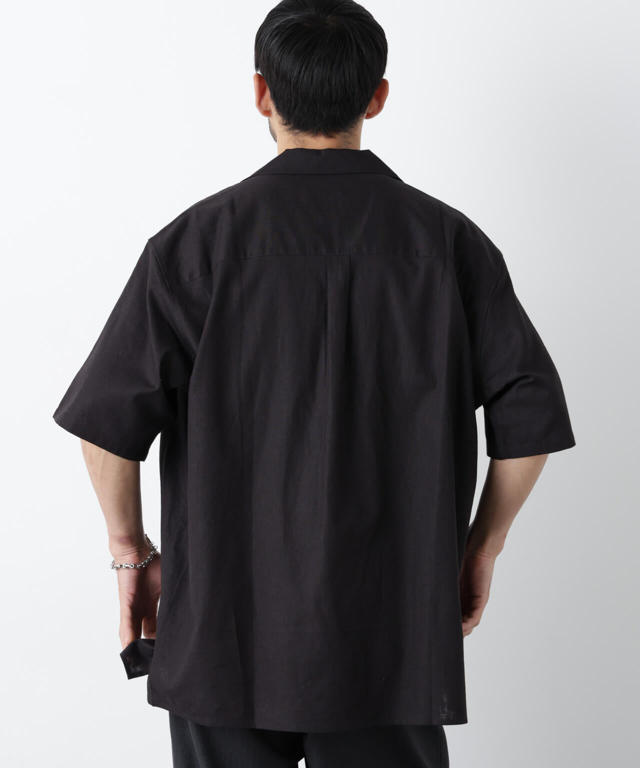 「FRENCH LINEN」 フライフロント半袖シャツ 6686121201