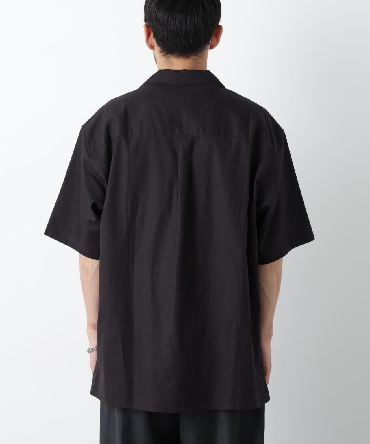 「FRENCH LINEN」 フライフロント半袖シャツ 6686121201