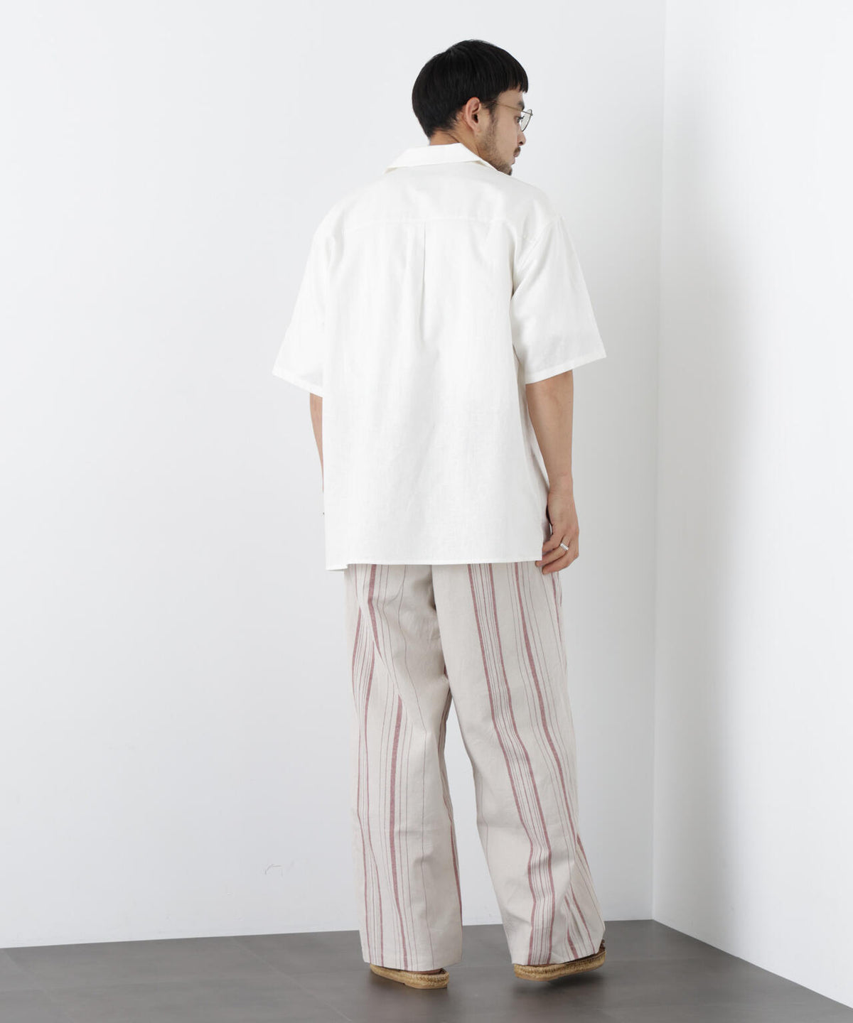 「FRENCH LINEN」 フライフロント半袖シャツ 6686121201