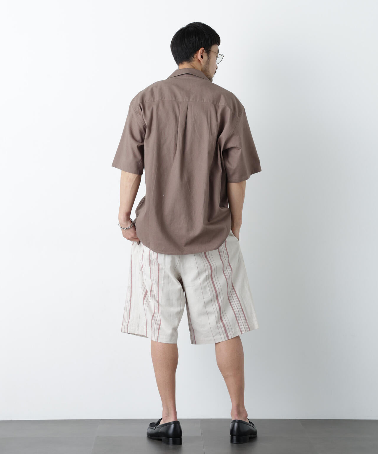 「FRENCH LINEN」 フライフロント半袖シャツ 6686121201