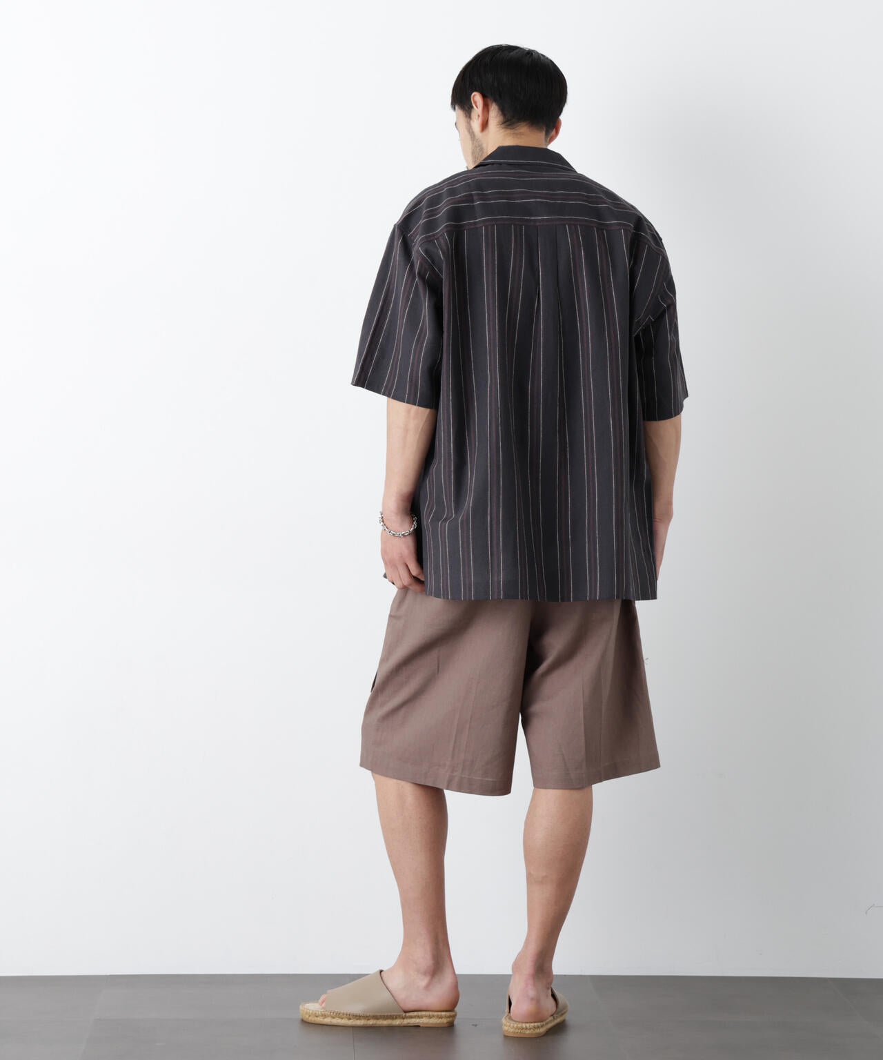 「FRENCH LINEN」 フライフロント半袖シャツ 6686121201