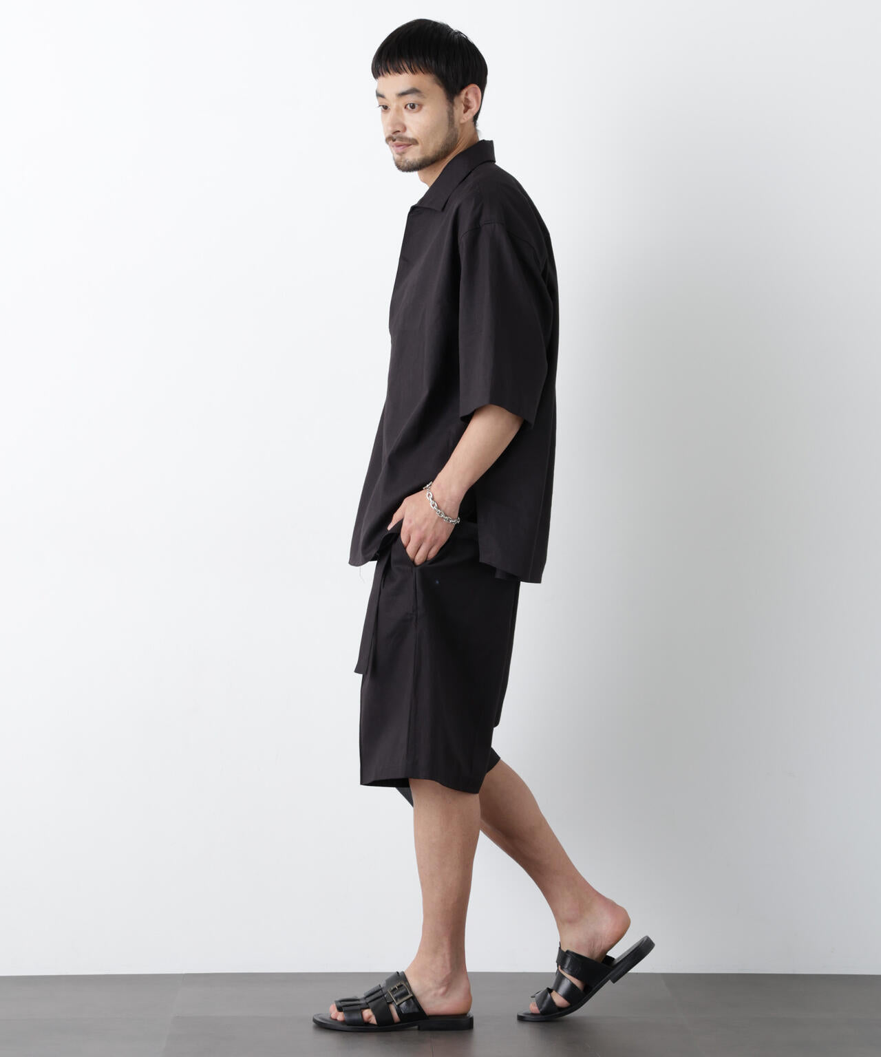 「FRENCH LINEN」イタリアンスキッパー半袖シャツ 6686121202