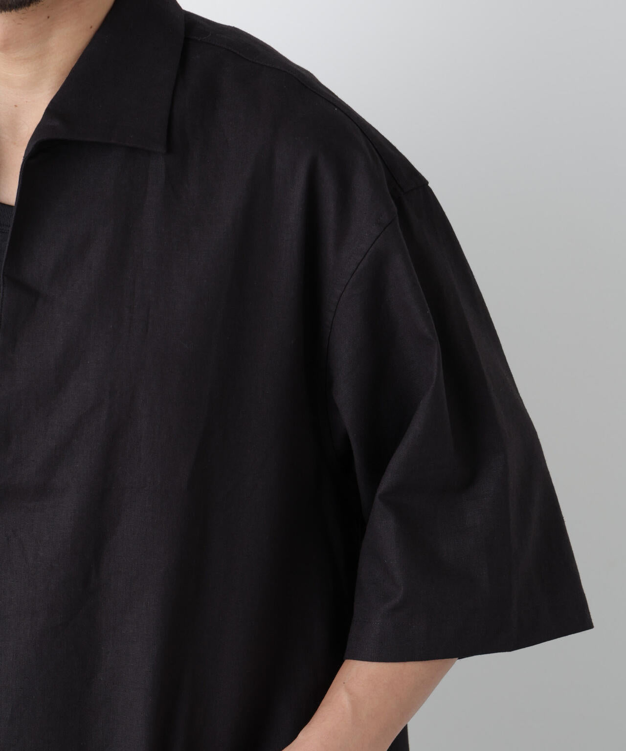「FRENCH LINEN」イタリアンスキッパー半袖シャツ 6686121202