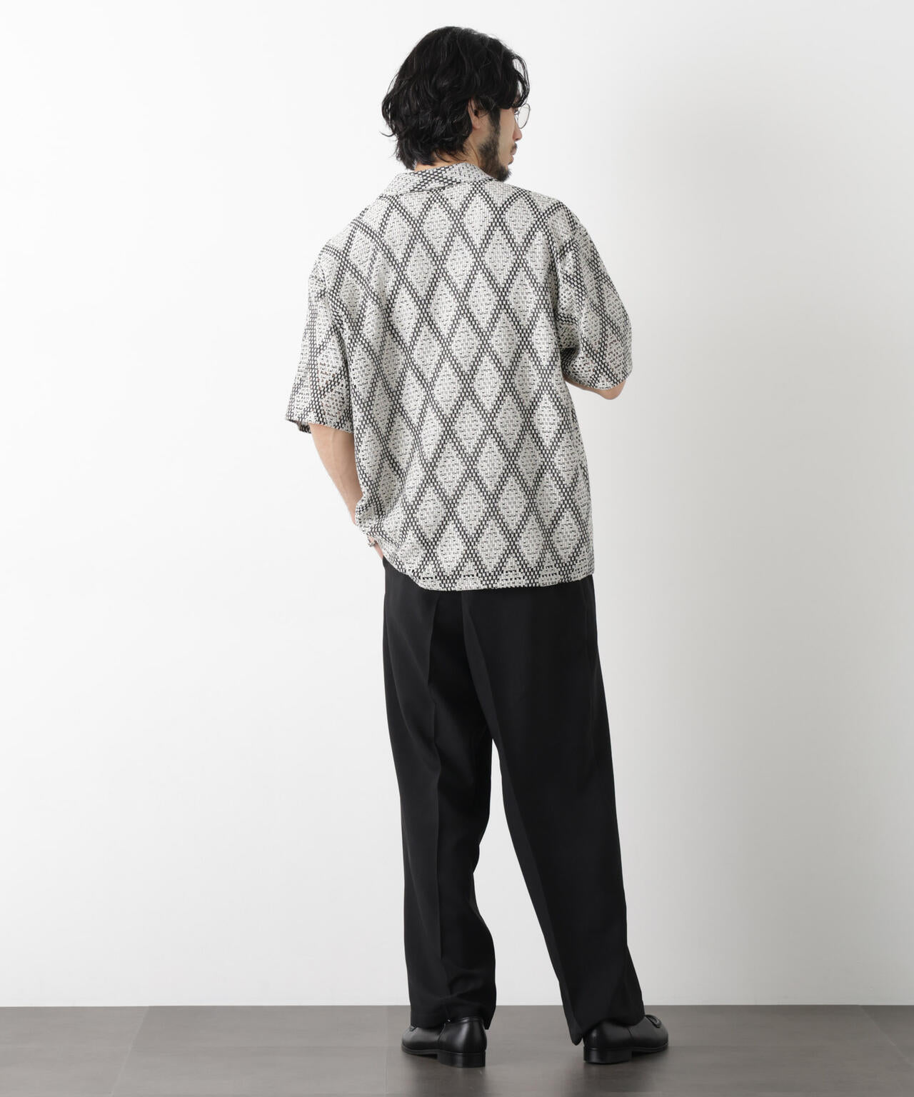 ダイヤレース オープンカラーシャツ 6686121209