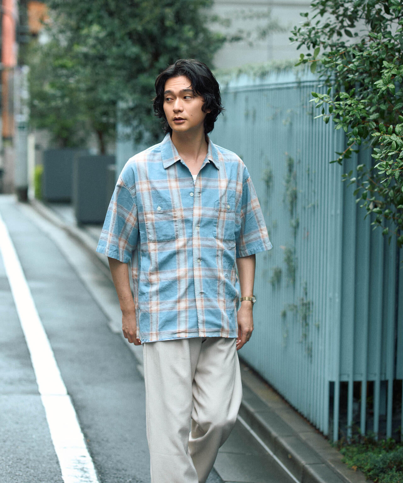 バスケットシアー オンブレーチェックシャツ 6686121214