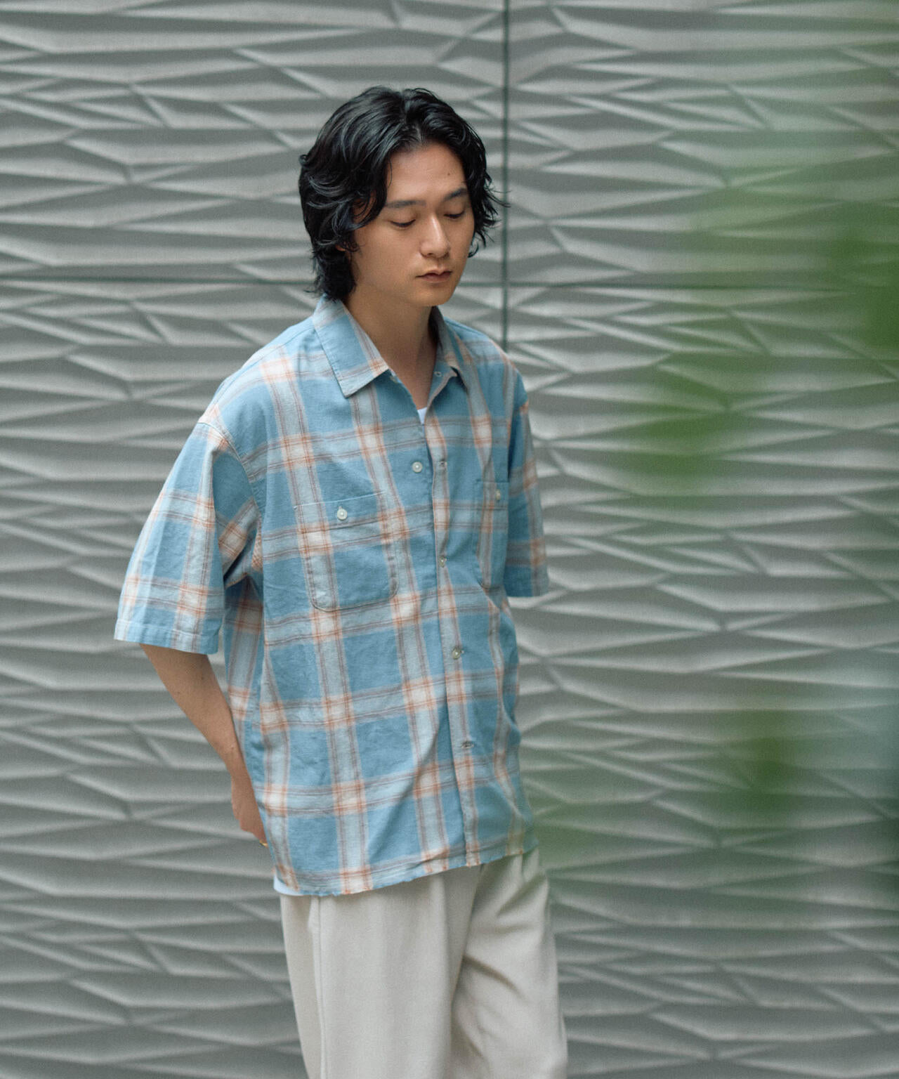 バスケットシアー オンブレーチェックシャツ 6686121214