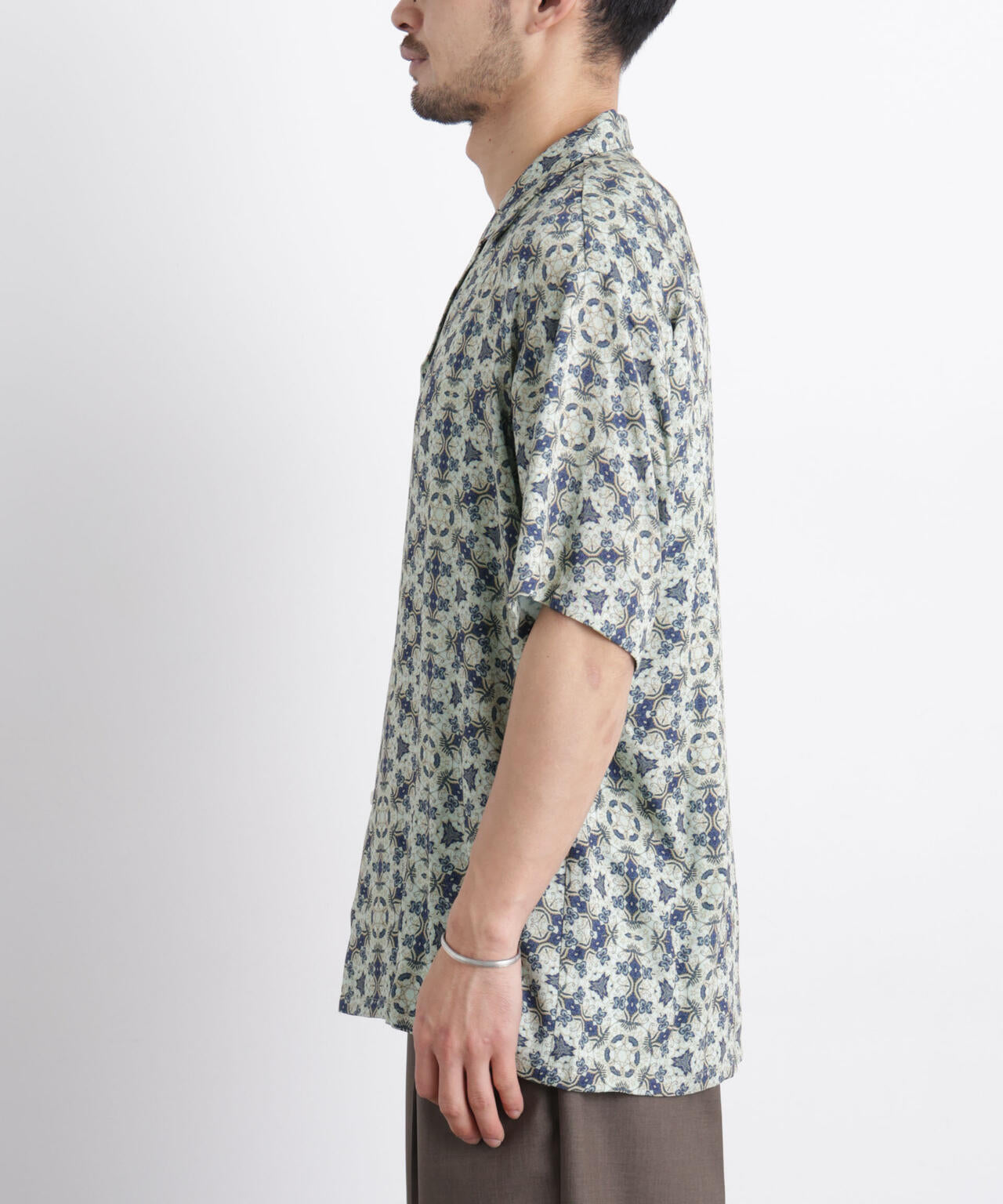 エスニックプリント オープンカラーシャツ 6686121215