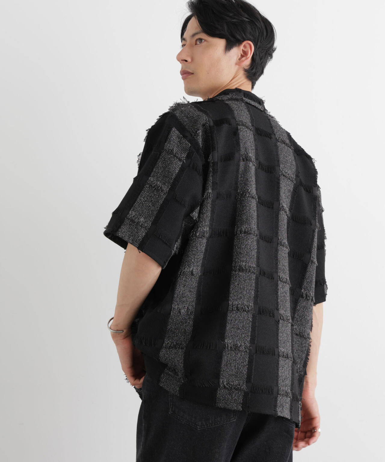 カットジャガードフリンジシャツ 6686121216