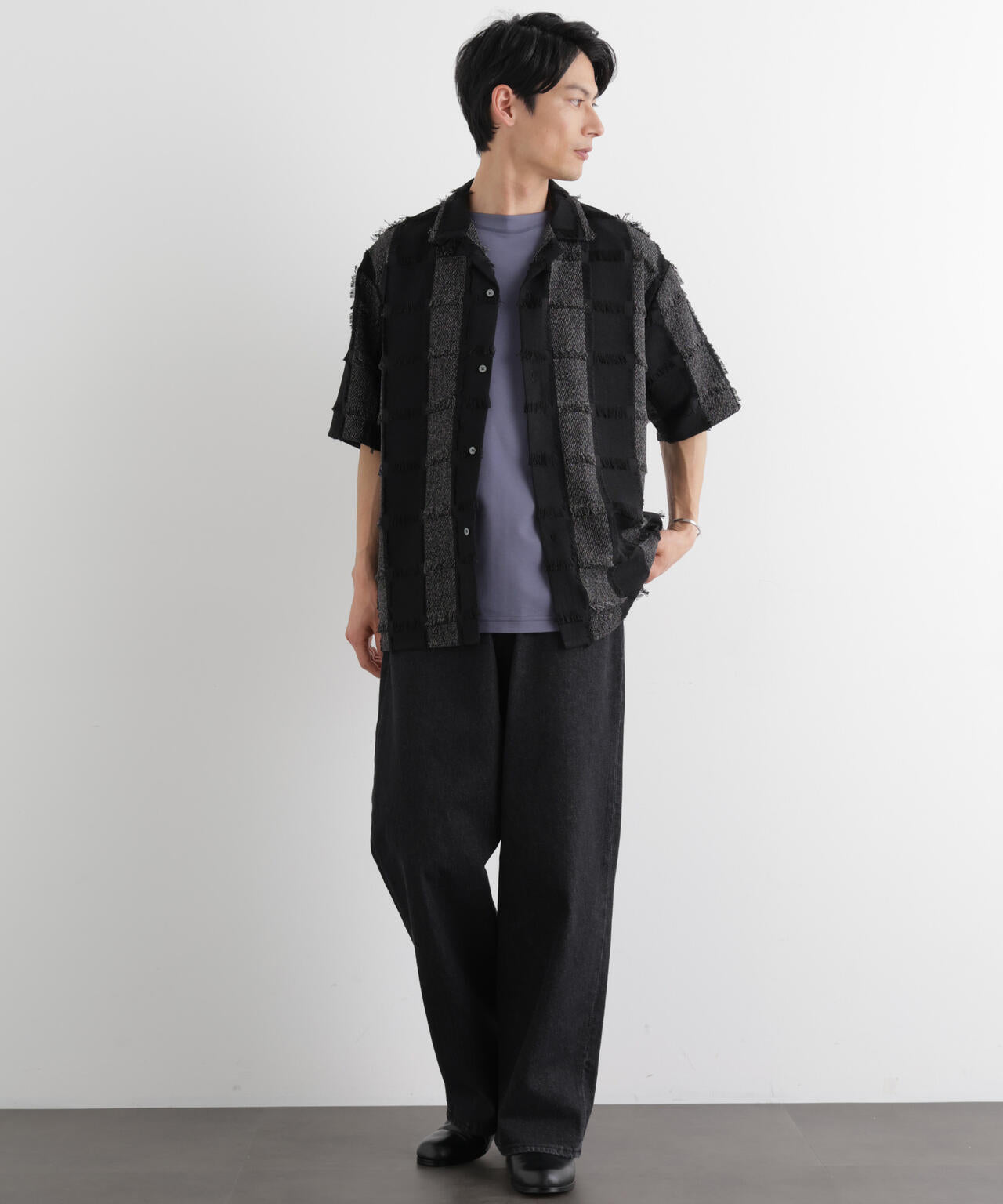 カットジャガードフリンジシャツ 6686121216