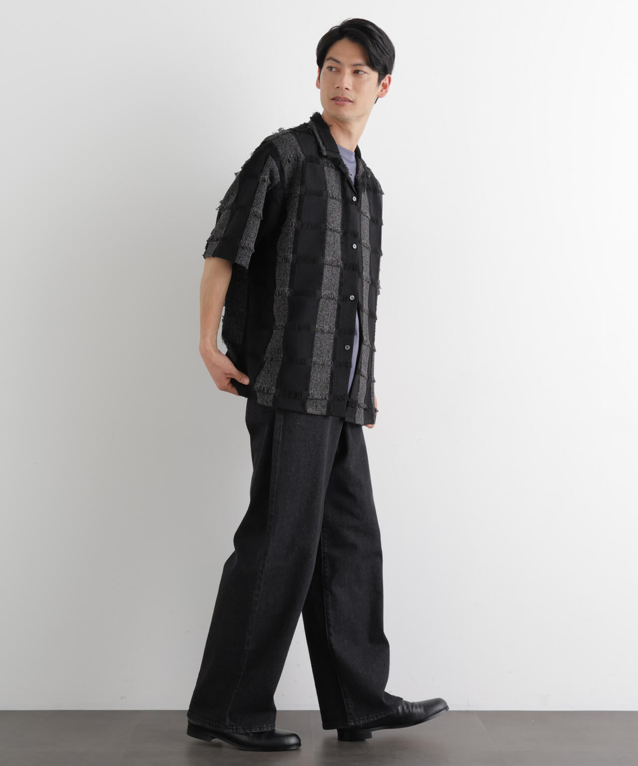 カットジャガードフリンジシャツ 6686121216