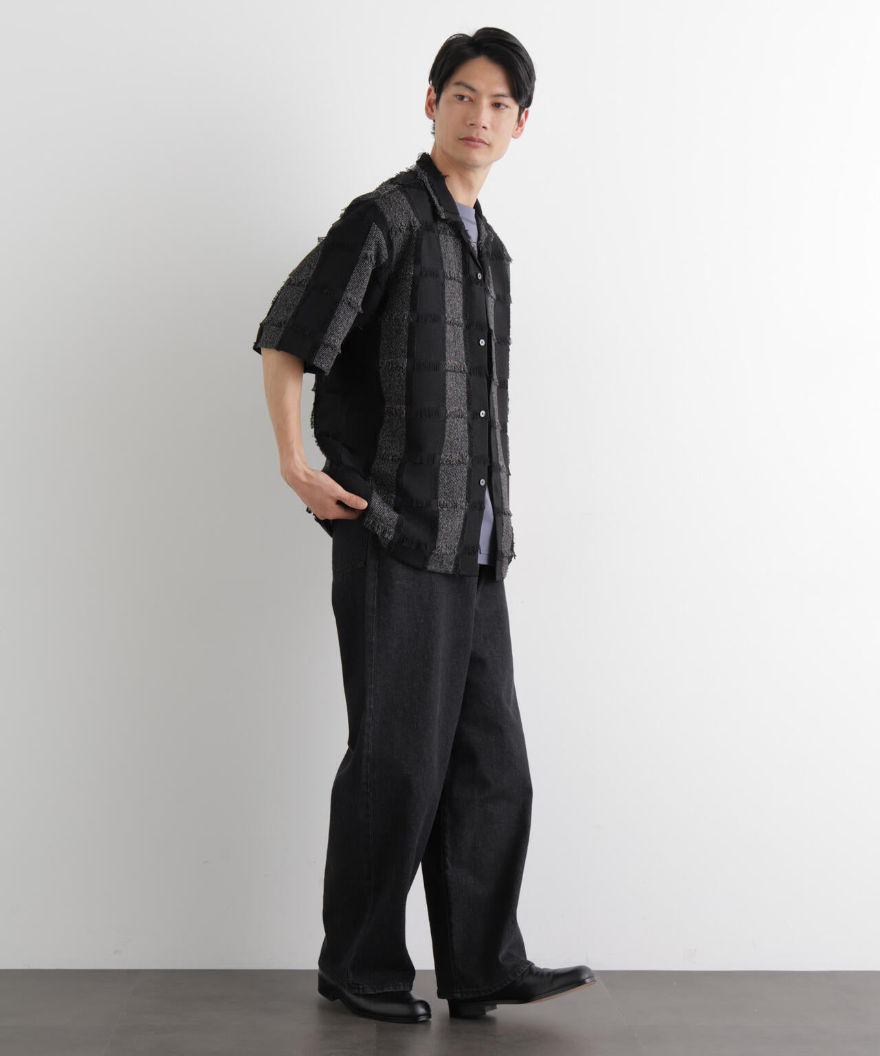 カットジャガードフリンジシャツ 6686121216