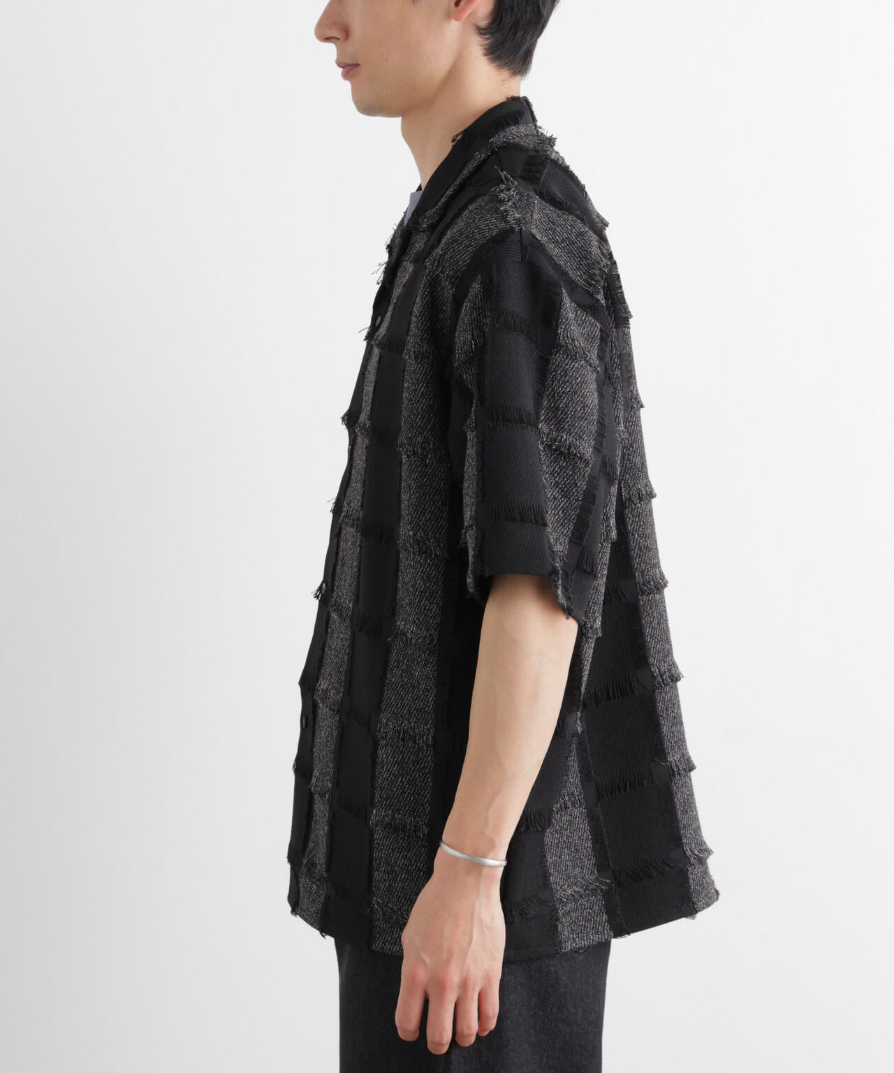 カットジャガードフリンジシャツ 6686121216