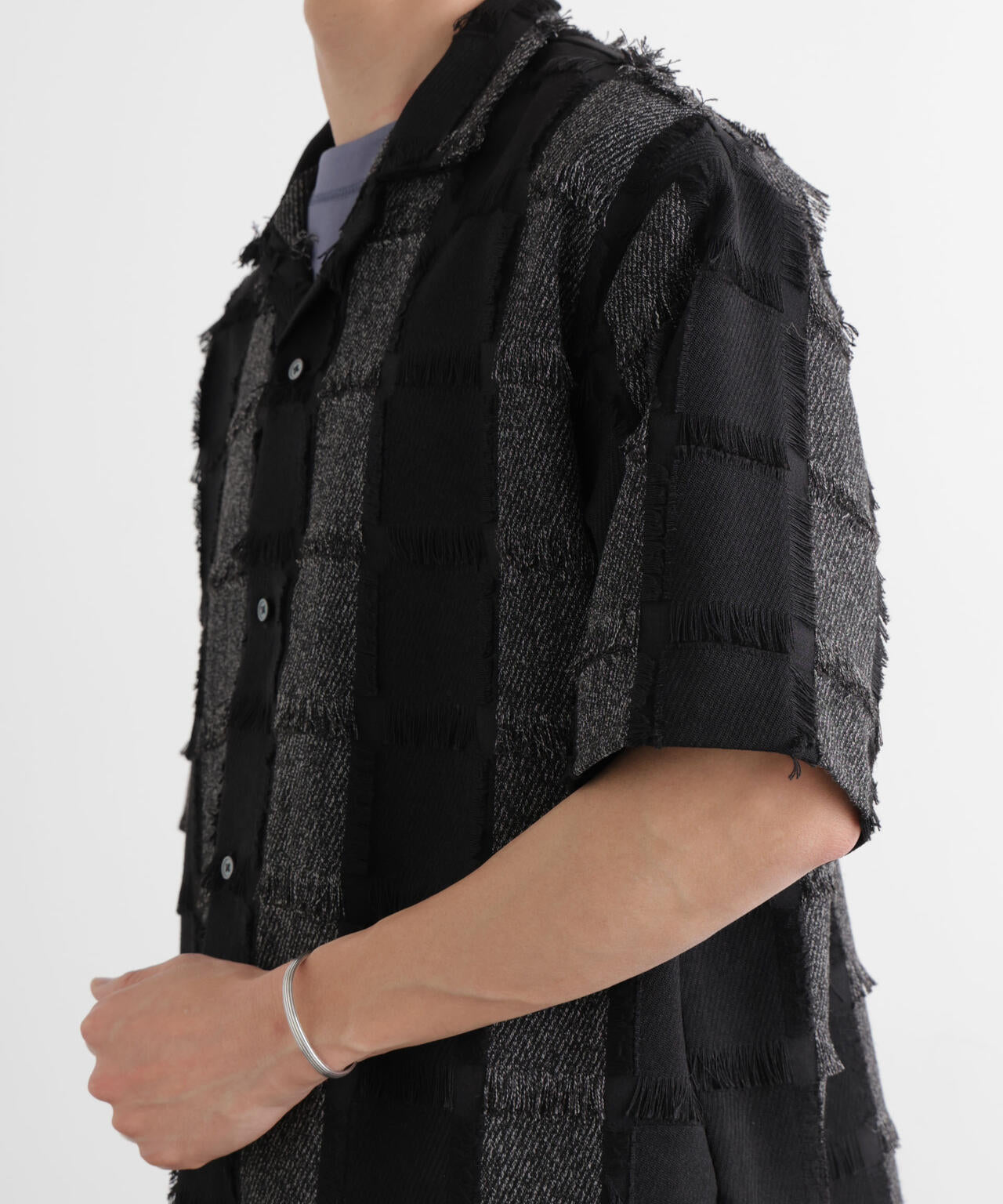 カットジャガードフリンジシャツ 6686121216