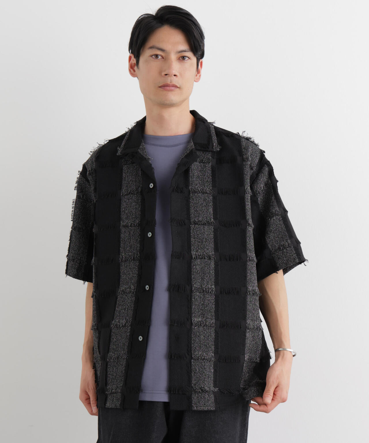 カットジャガードフリンジシャツ 6686121216