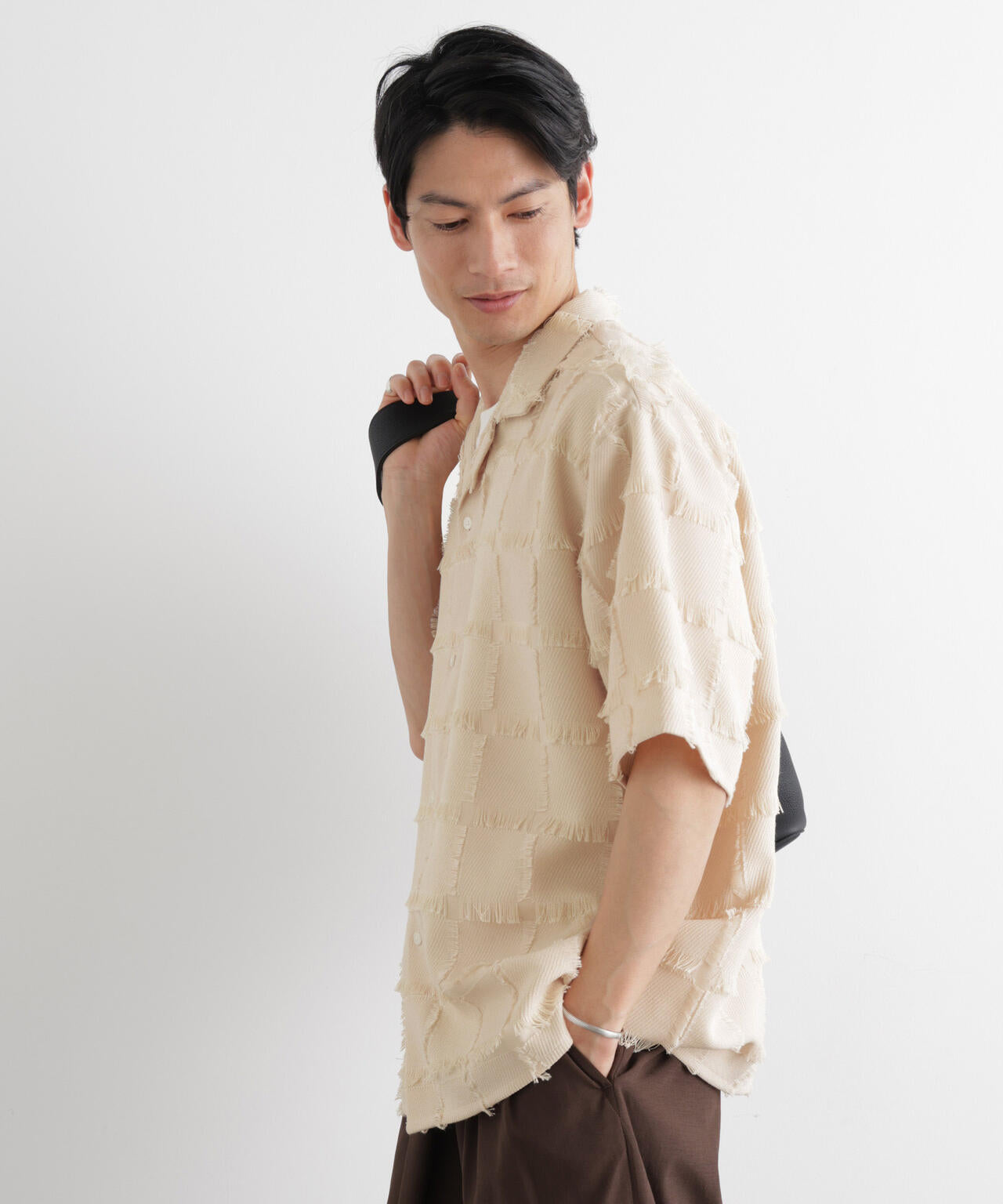 カットジャガードフリンジシャツ 6686121216