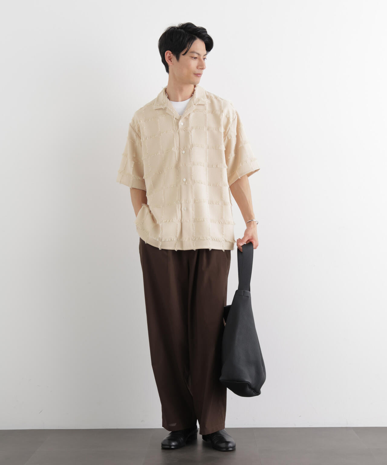 カットジャガードフリンジシャツ 6686121216