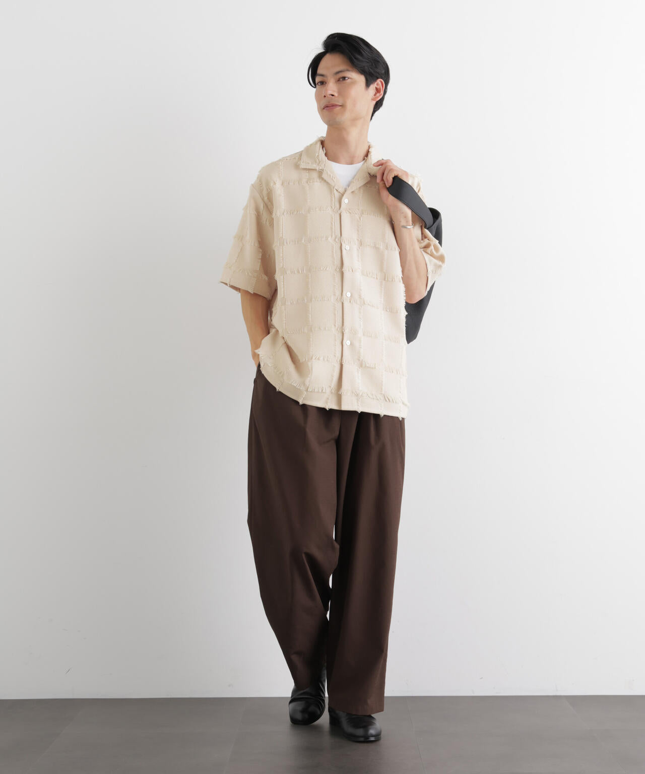 カットジャガードフリンジシャツ 6686121216