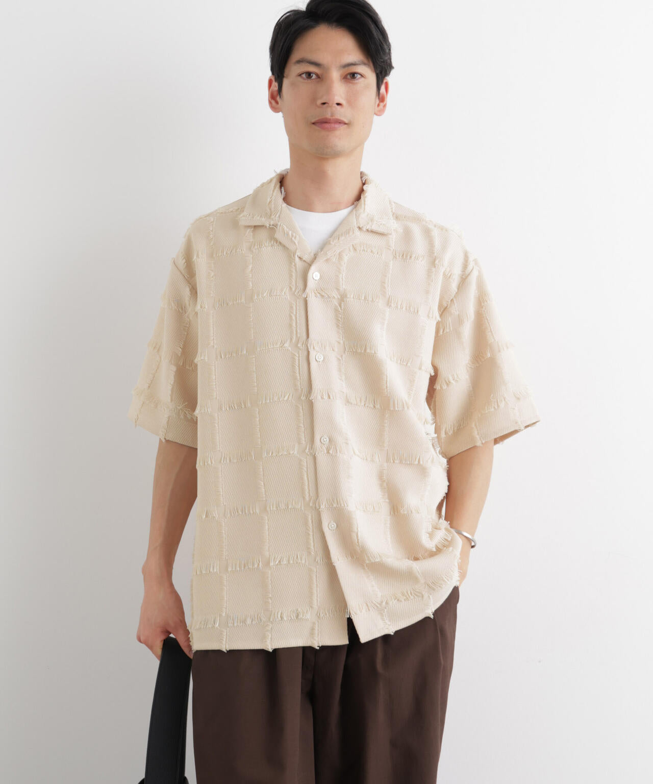カットジャガードフリンジシャツ 6686121216