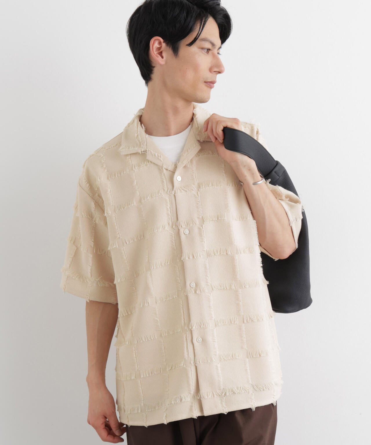 カットジャガードフリンジシャツ 6686121216